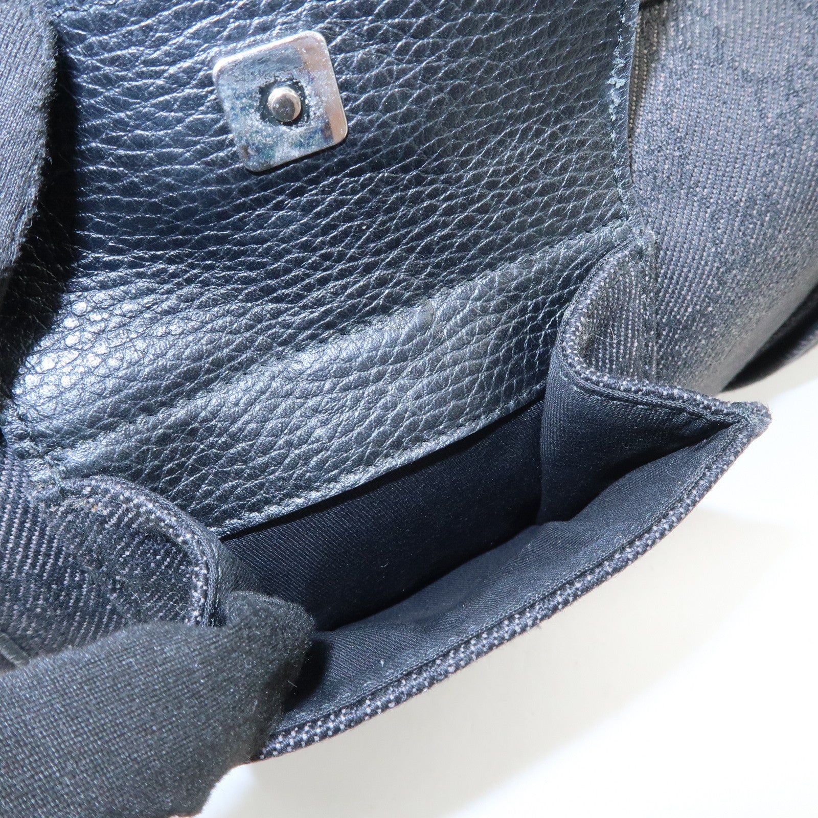 GUCCI Abbey GG Canvas Leather Tote Bag Shoulder Bag Black 268639