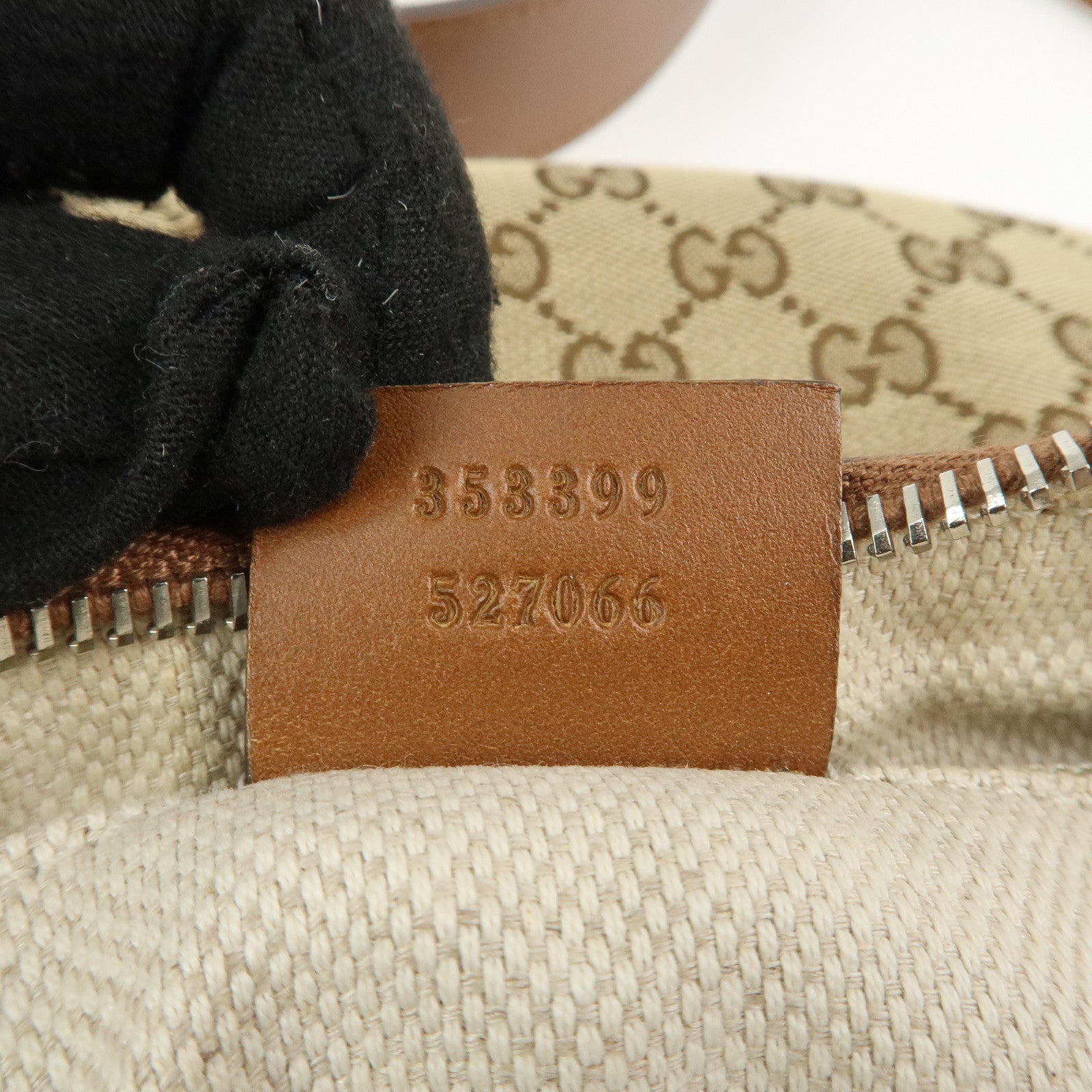 GUCCI Sherry GG Canvas Leather Shoulder Bag Beige Brown 353399