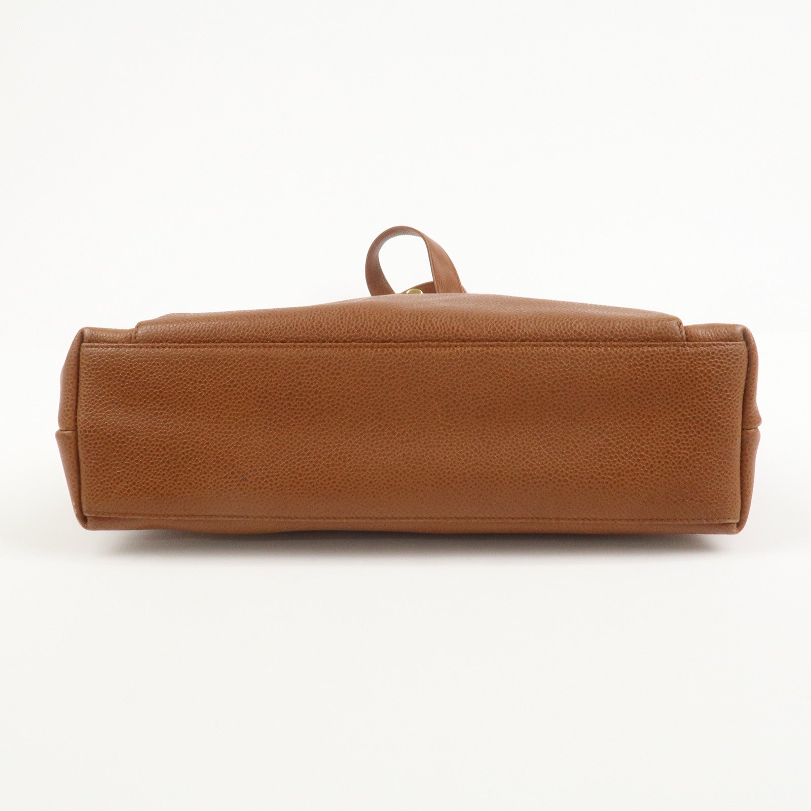 CHANEL COCO Mark Caviarskin Turn Lock Chain Shoulder Bag Brown