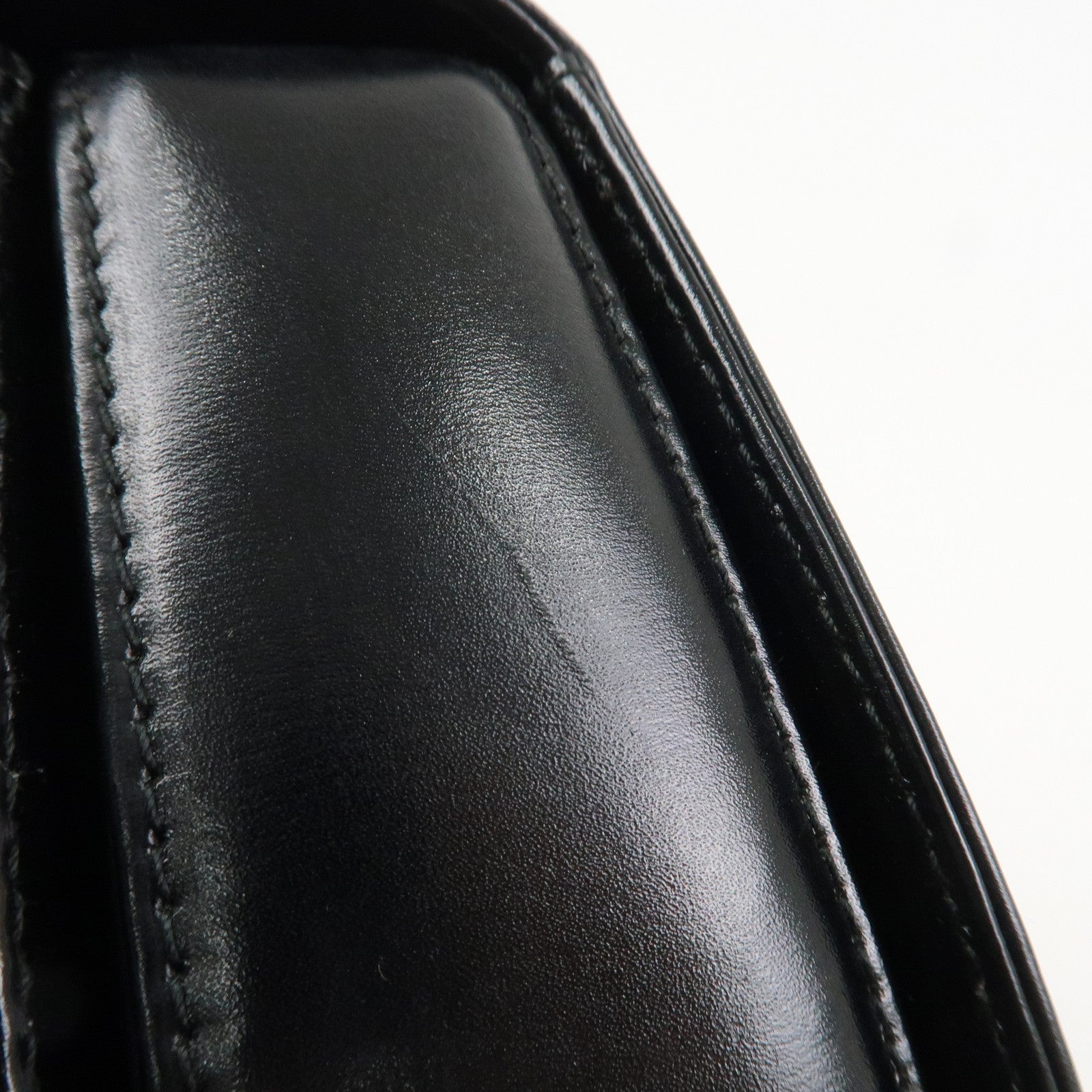 GUCCI Bamboo Logo Leather 2WAY Bag Hand Bag Black 000 2046