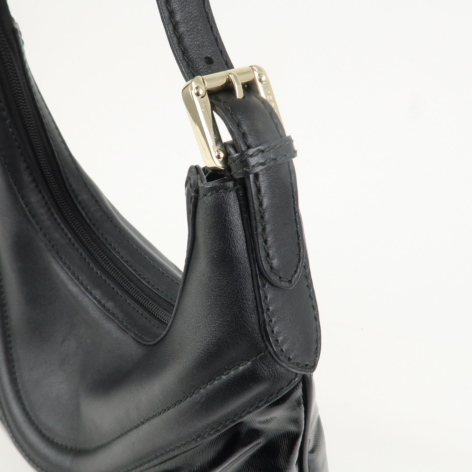 GUCCI Hysteria PVC Canvas Leather Shoulder Bag Black 262903