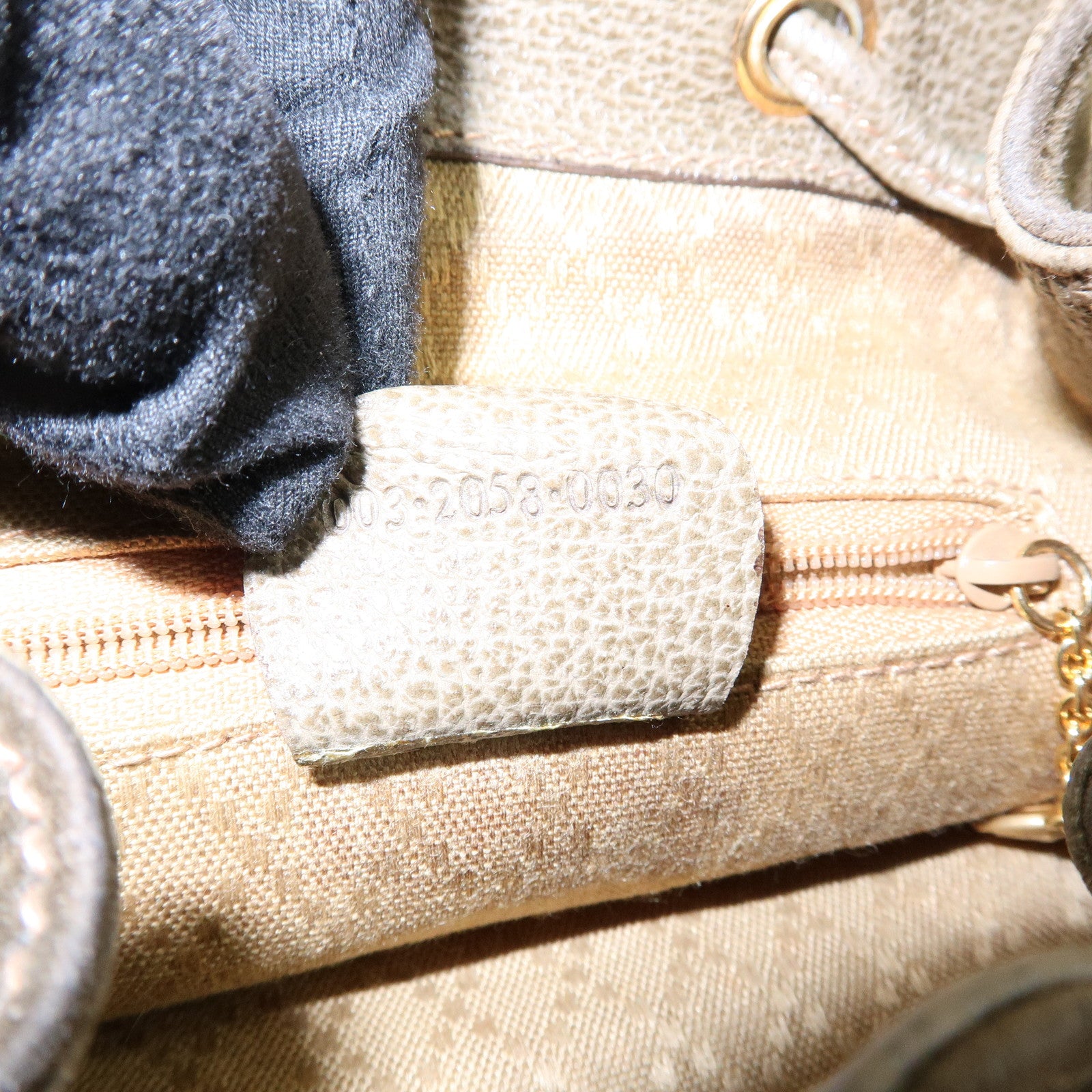 GUCCI Bamboo Suede Leather Backpack Rucksack Khaki 003・2058