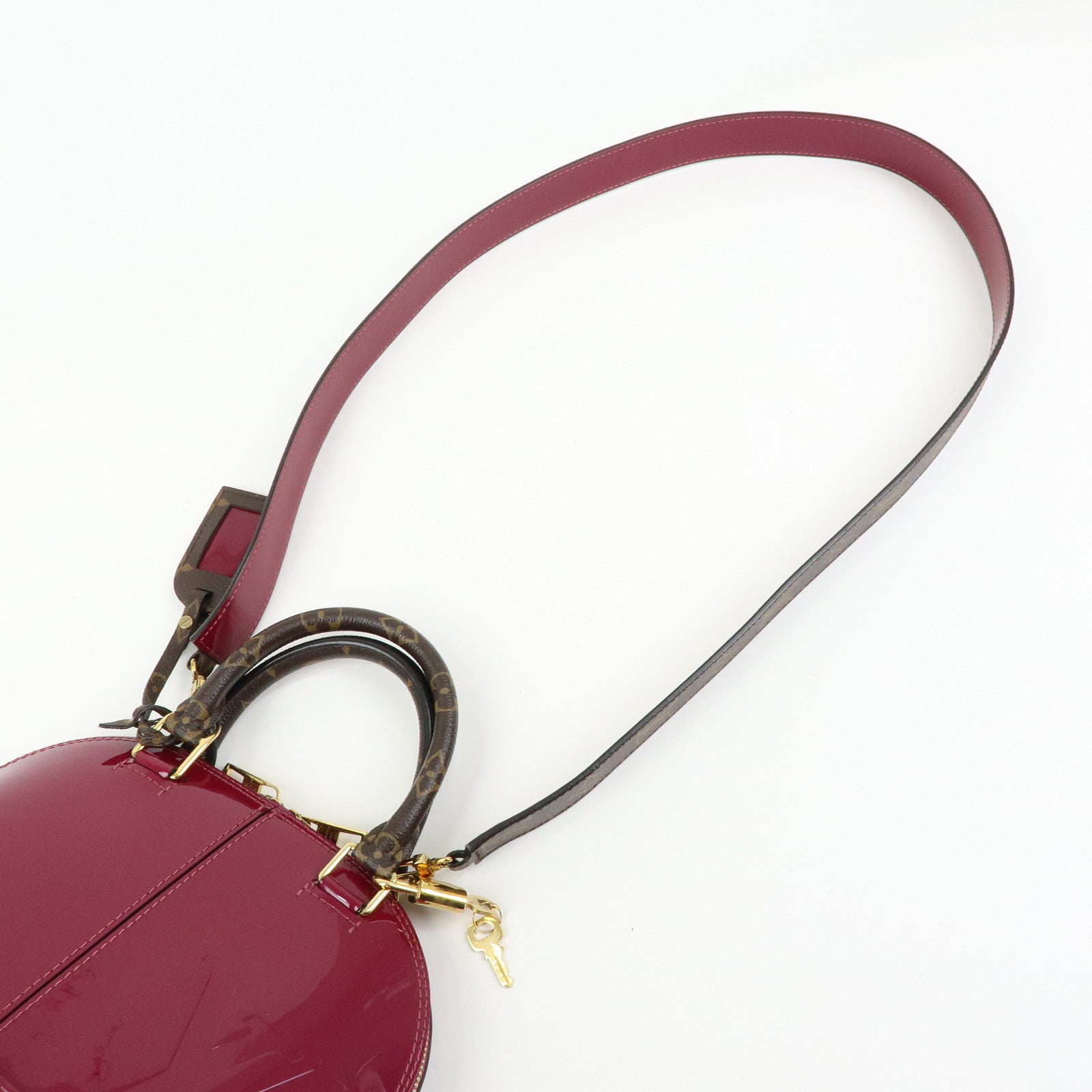 Louis Vuitton Monogram Vernis Alma BB 2Way Bag Magenta M54785