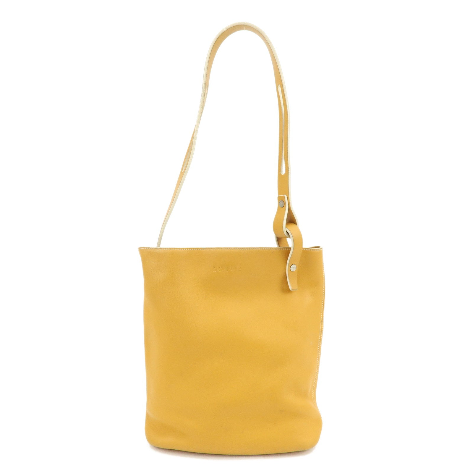 LOEWE Leather Shoulder Bag Hand Bag Light Brown