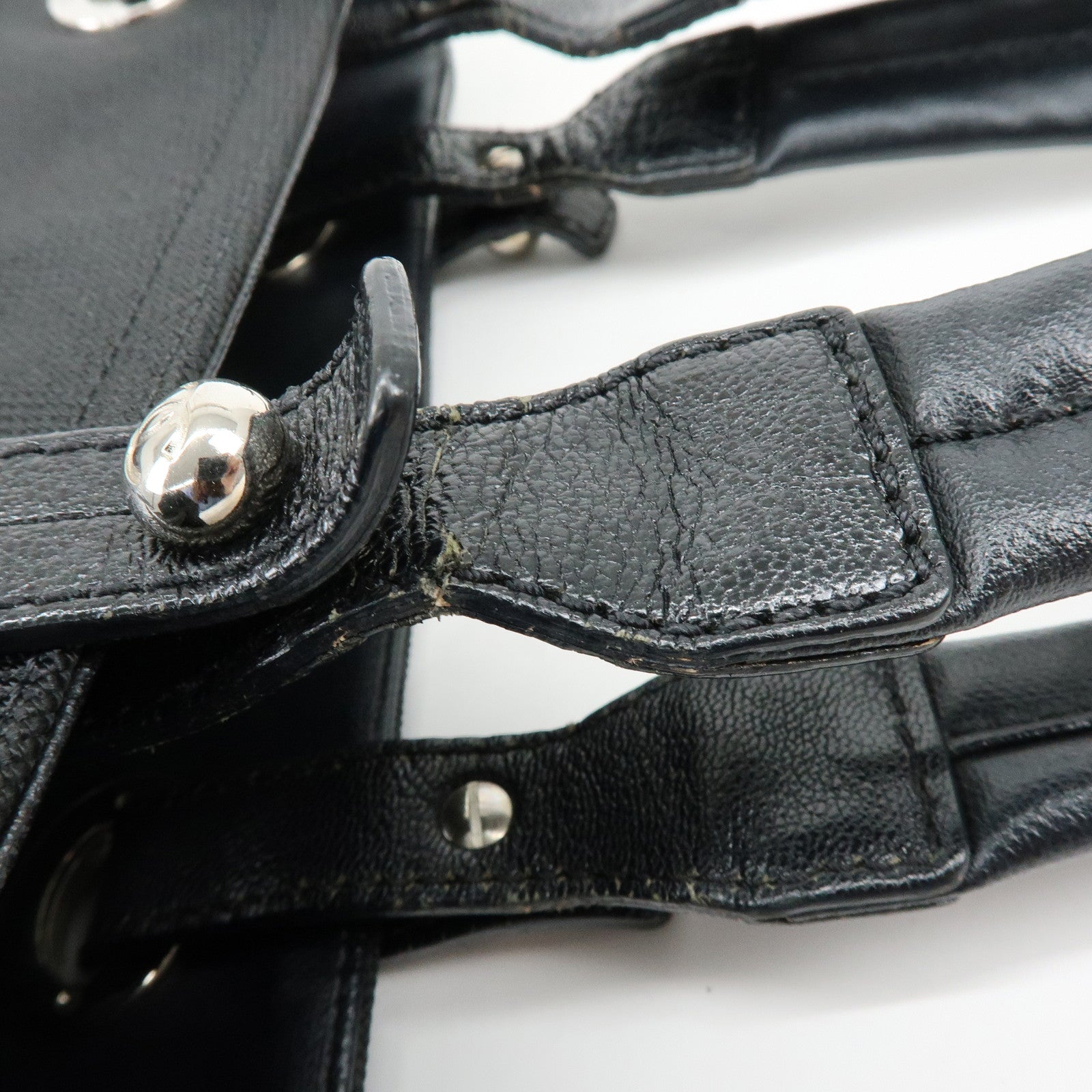 CHANEL Paris Biarritz PM PVC Leather Tote Bag Hand Bag Black A34208