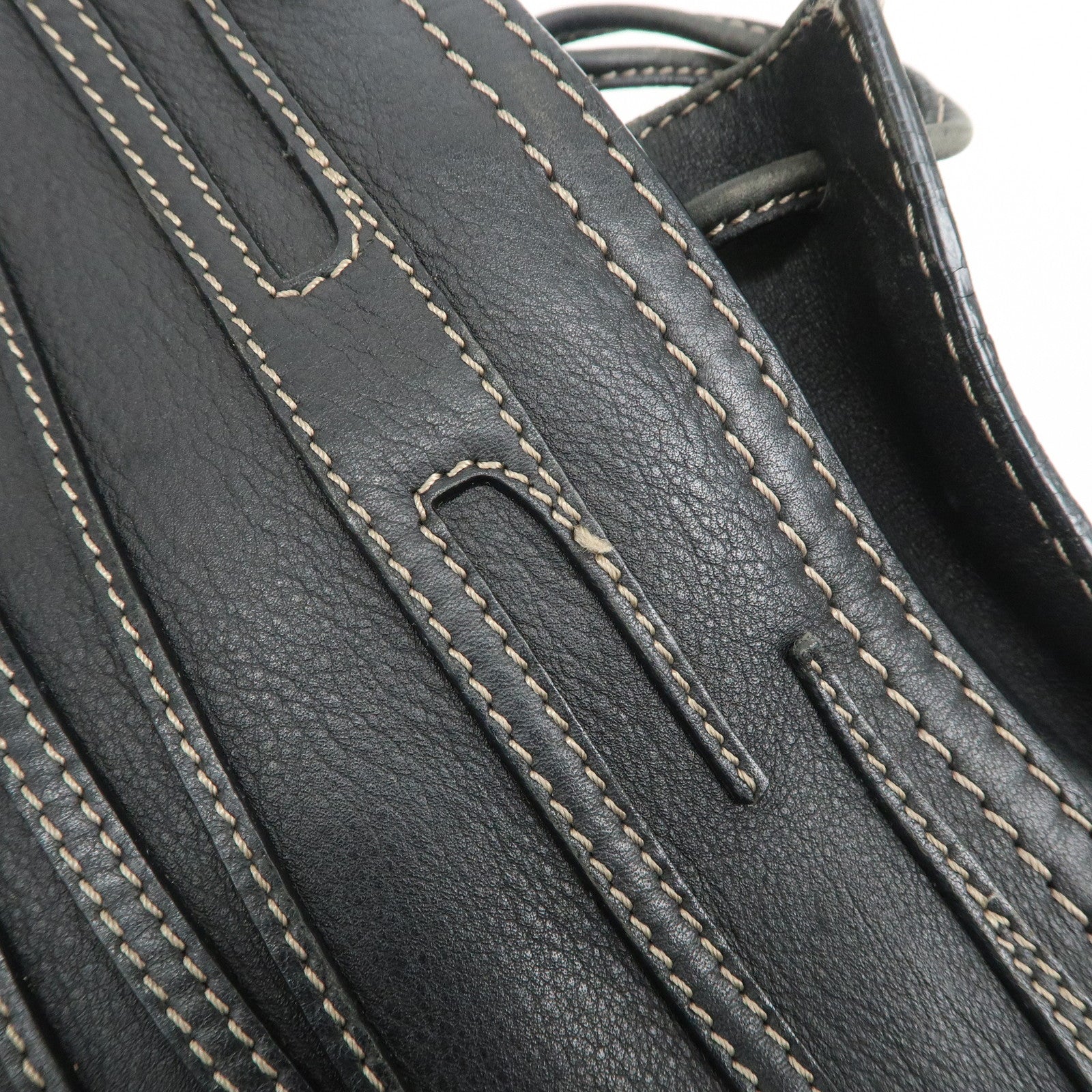 LOEWE Anagram Calf Leather Tote Bag Shoulder Bag Black