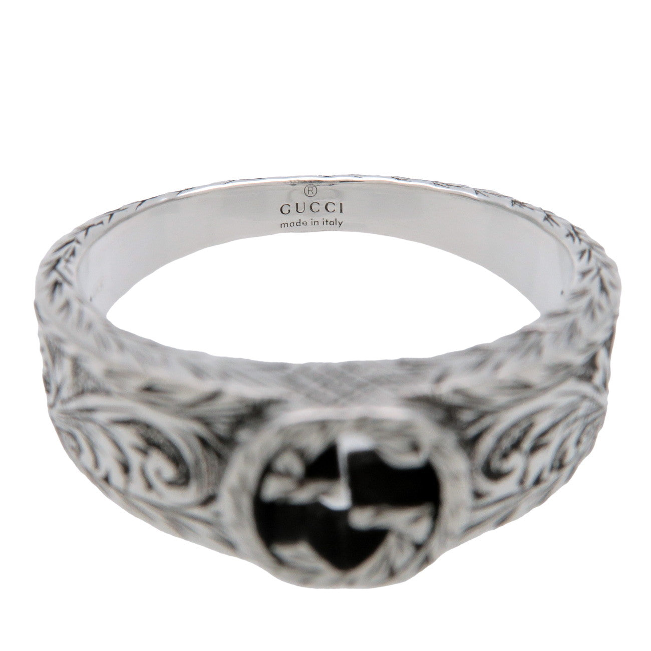 GUCCI Interlocking G Arabesque Ring SV925 Silver #25 US11 EU64.5