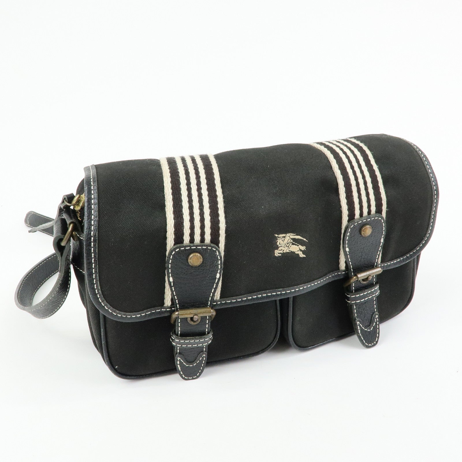BURBERRY blue Label Canvas Shoulder Bag Crossbody Bag Black
