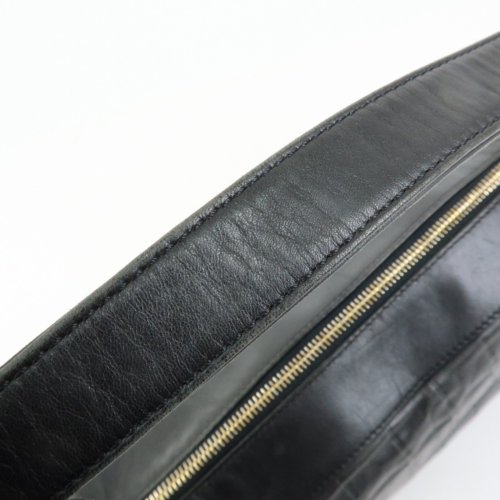 CHANEL Chocolate Bar COCO Mark Lamb Skin Hand Shoulder Bag Black