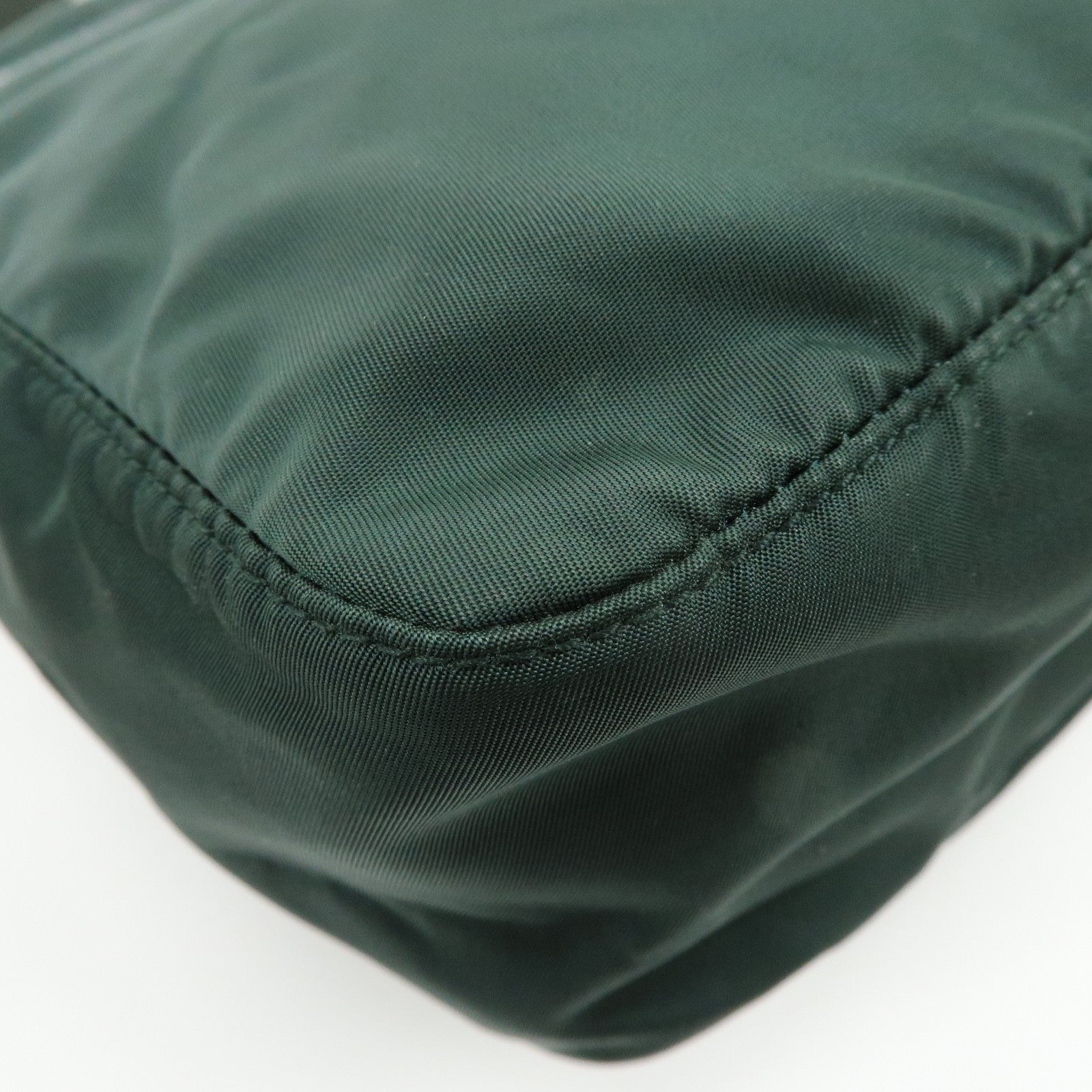 PRADA Triangle Logo Nylon Leather Shoulder Crossbody Bag Dark Brown