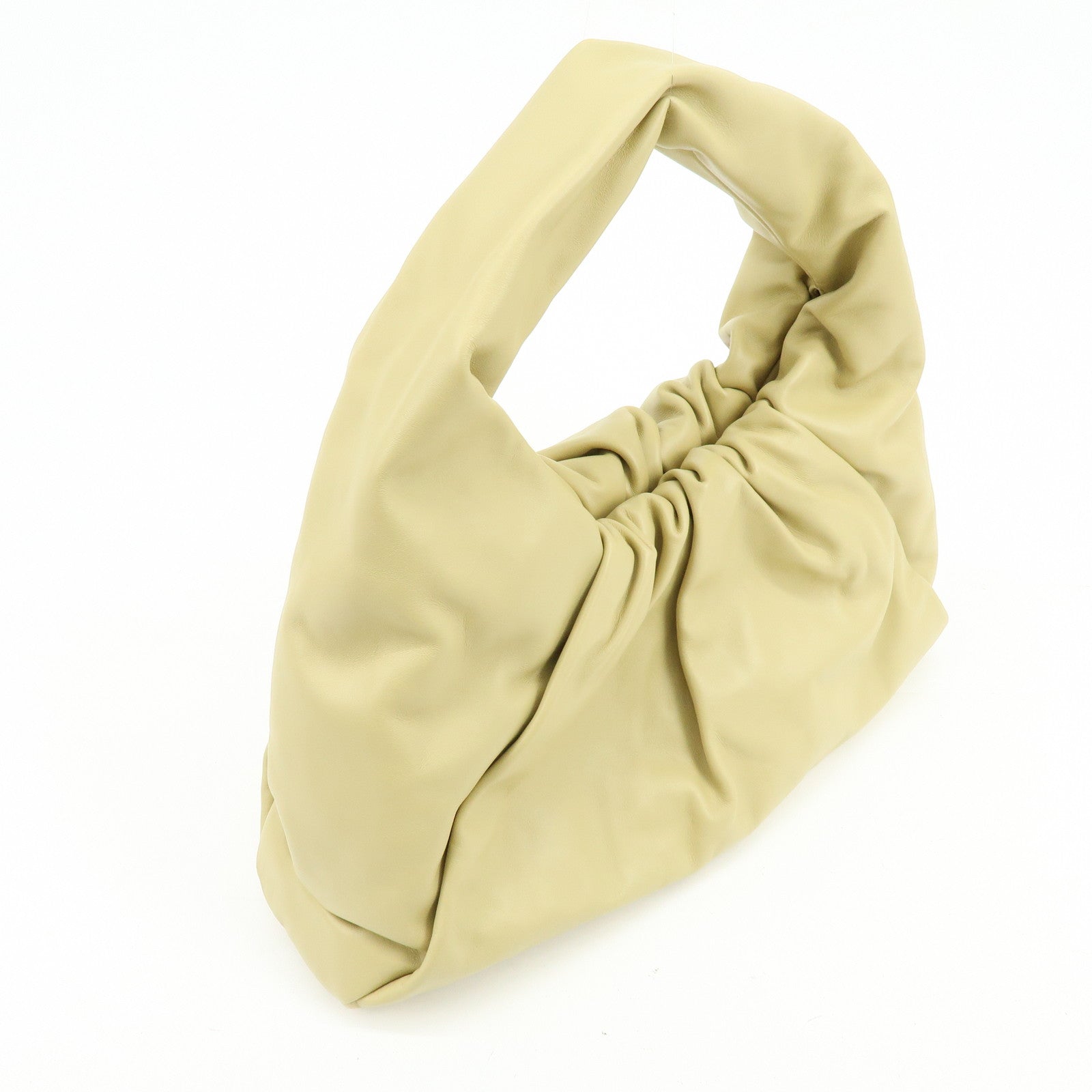BOTTEGA VENETA The Shoulder Pouch Leather Shoulder Bag Yellow Beige