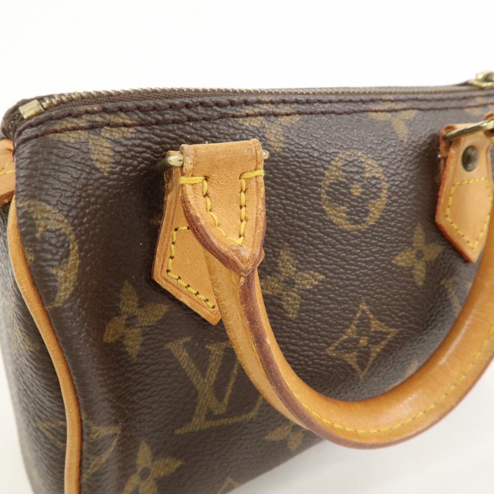 Louis Vuitton Monogram Mini Speedy Hand Bag Boston Bag Brown M41534
