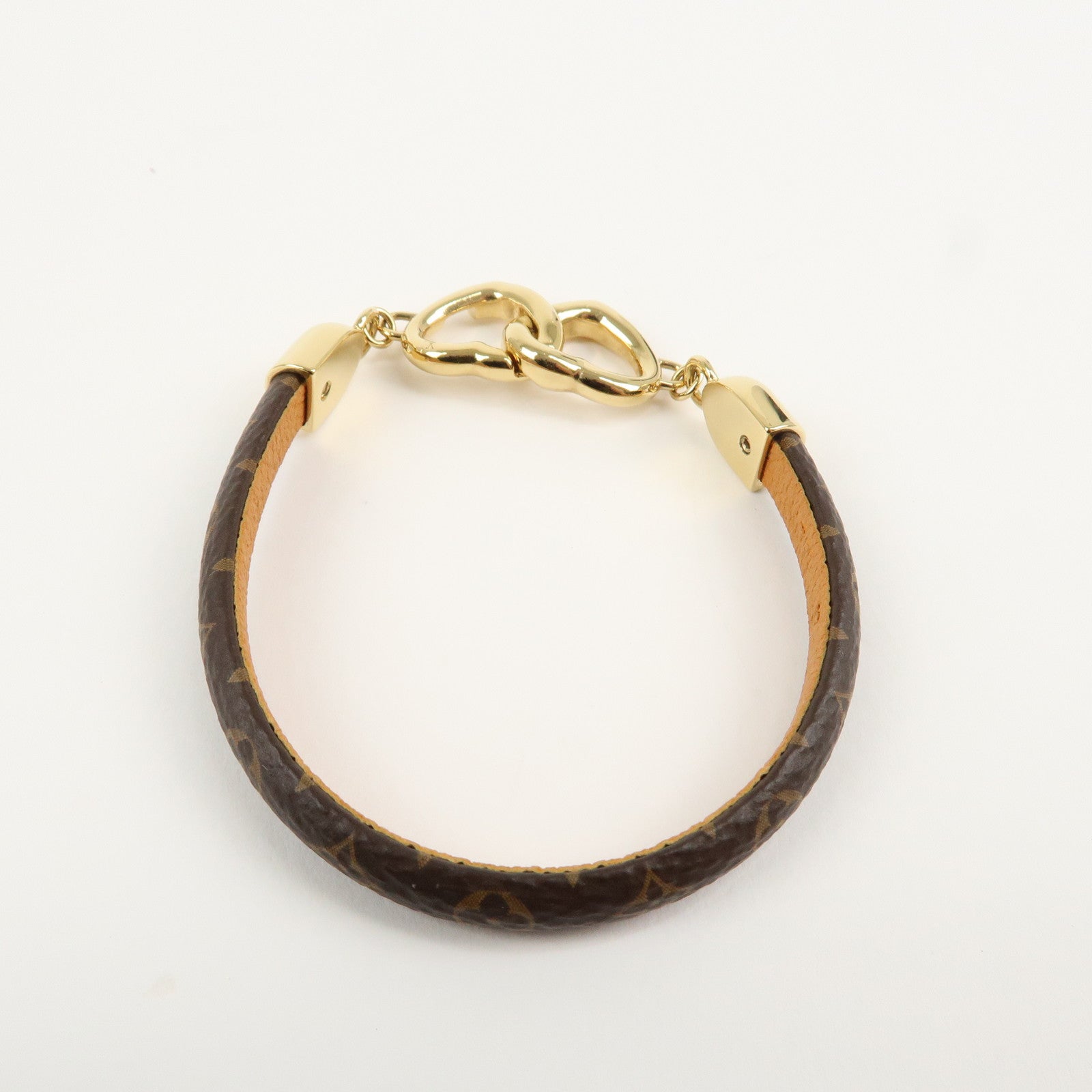 Louis Vuitton Monogram Say Yes Bracelet Brown Gold HDW M6758E Used