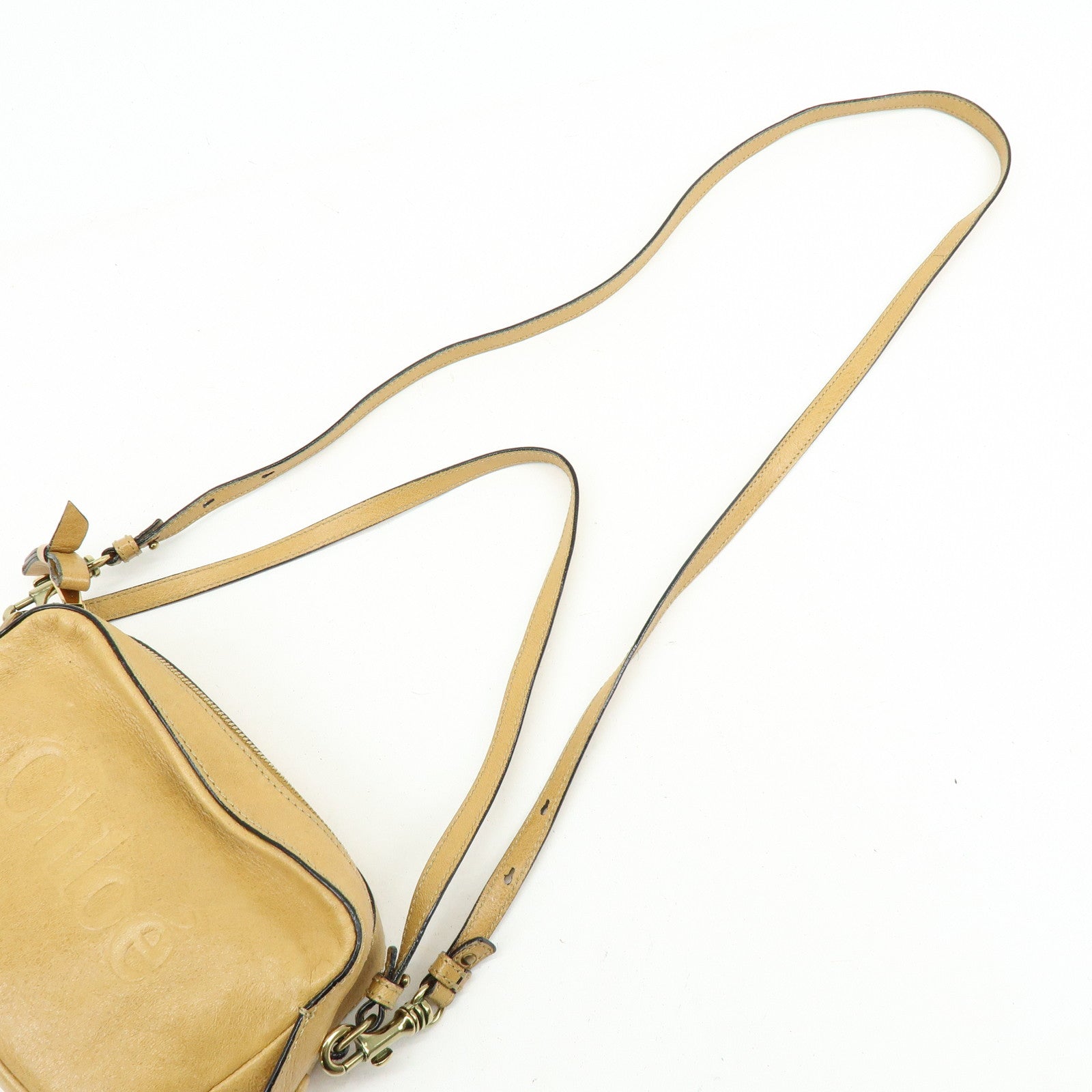 Chloe Shadow Leather 2Way Bag Shoulder Bag Light Brown