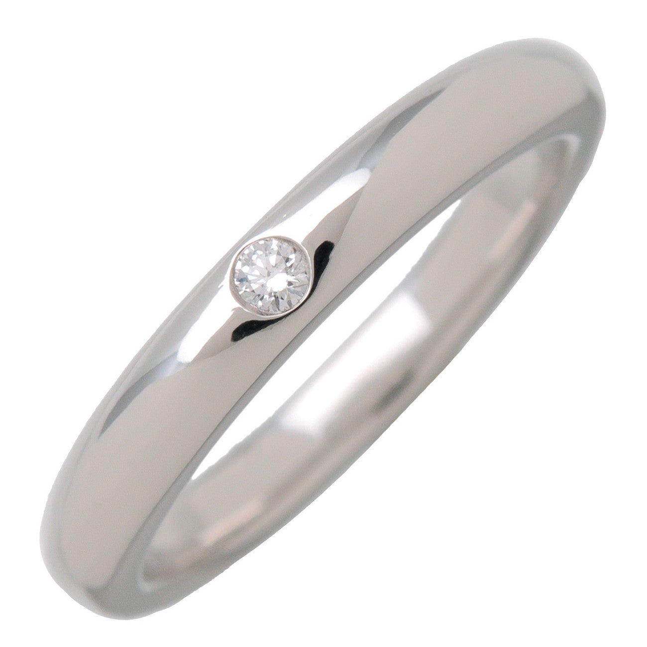 Tiffany & Co Stacking Band 1P Diamond Ring PT950 US4.5 EU48