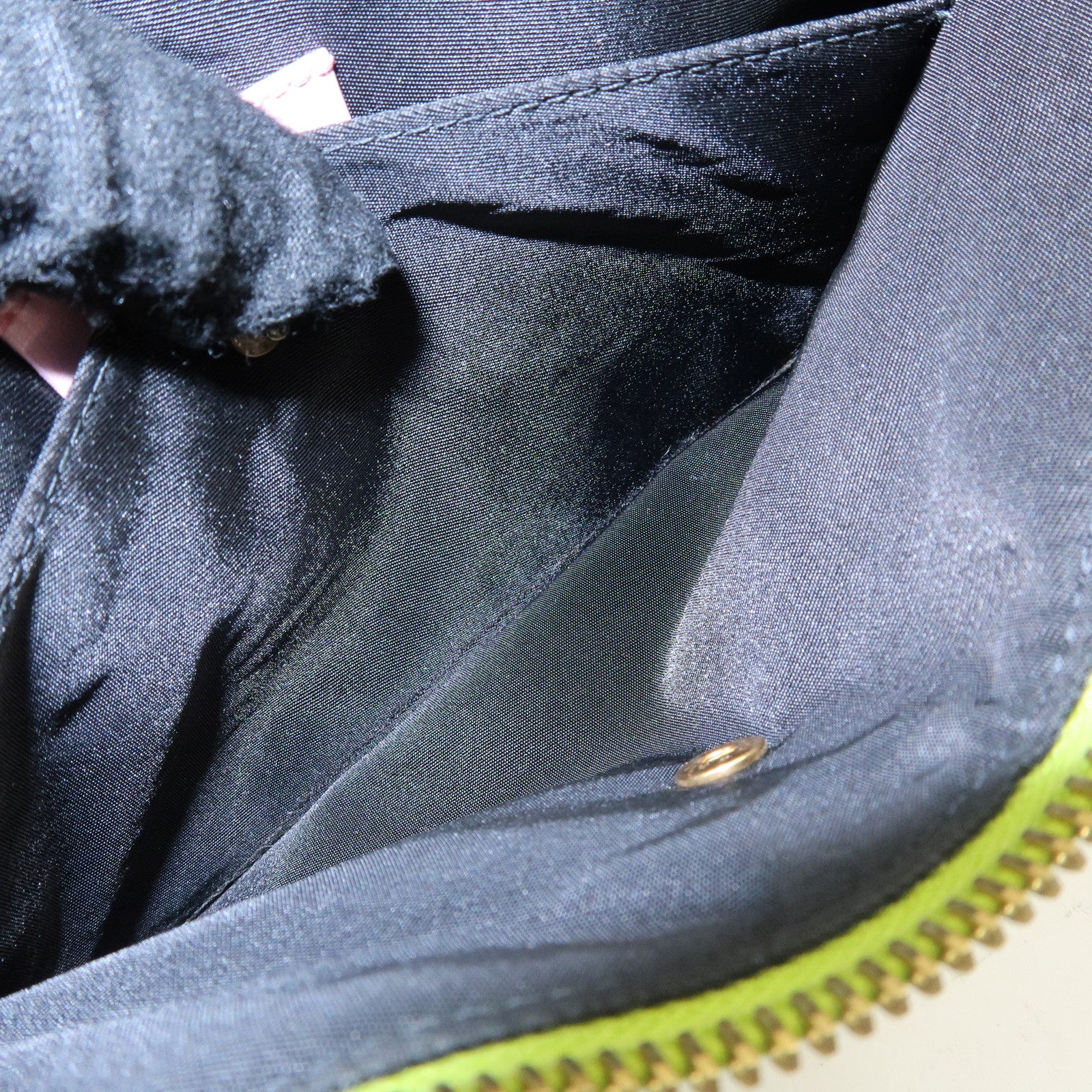 BVLGARI Nylon Leather Shoulder Bag Hand Bag Light Pink Light Green