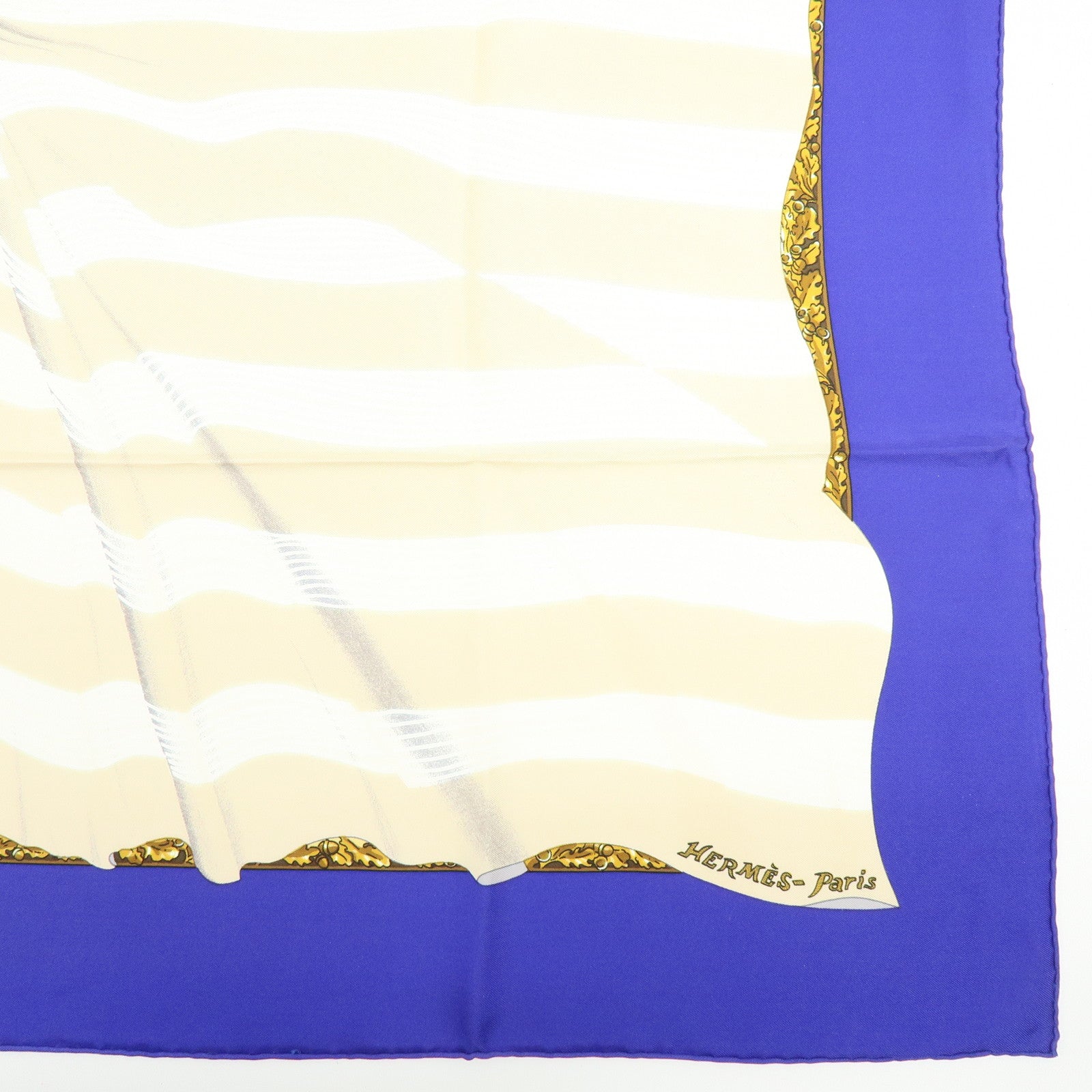 HERMES Carre 90 Silk 100% Scarf Souvenirs de Paris Blue Red