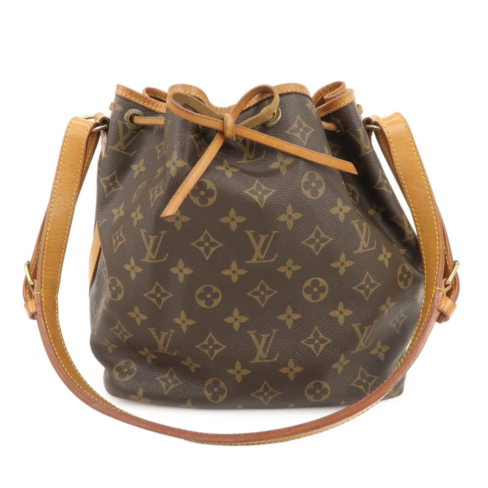 Louis Vuitton Monogram Canvas Petit Noe Shoulder Bag Brown M42226