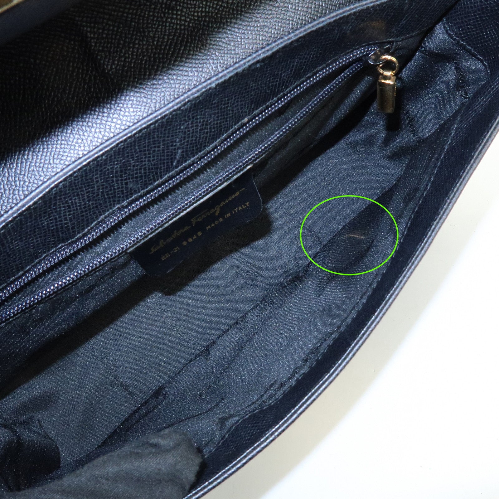 Ferragamo Leather Shoulder Bag Hand Bag Black