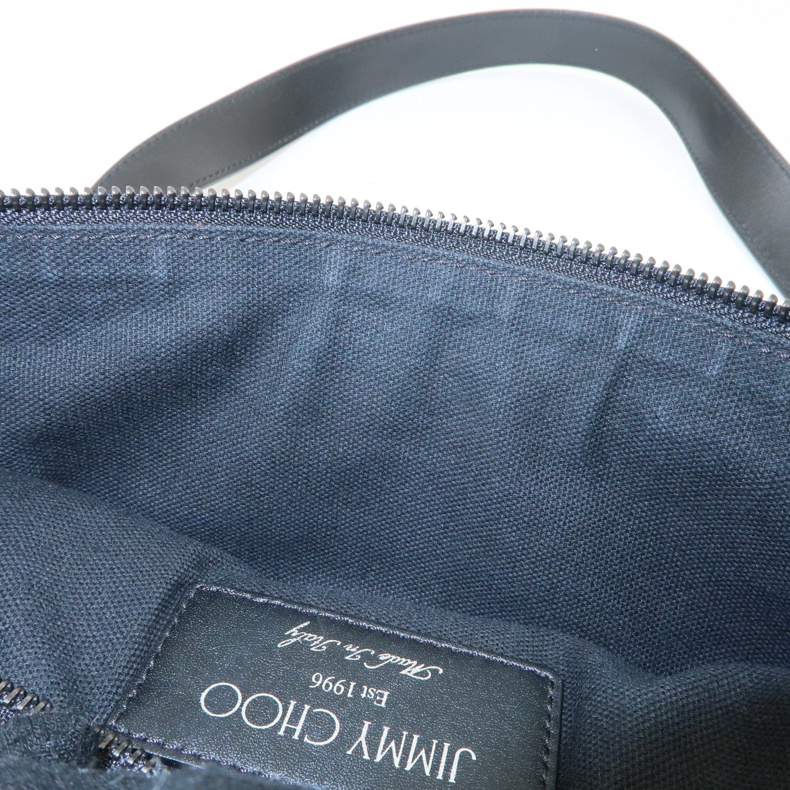 JIMMY CHOO Leather Waist Bag Crossbody Bag Black Silver Hardware Used