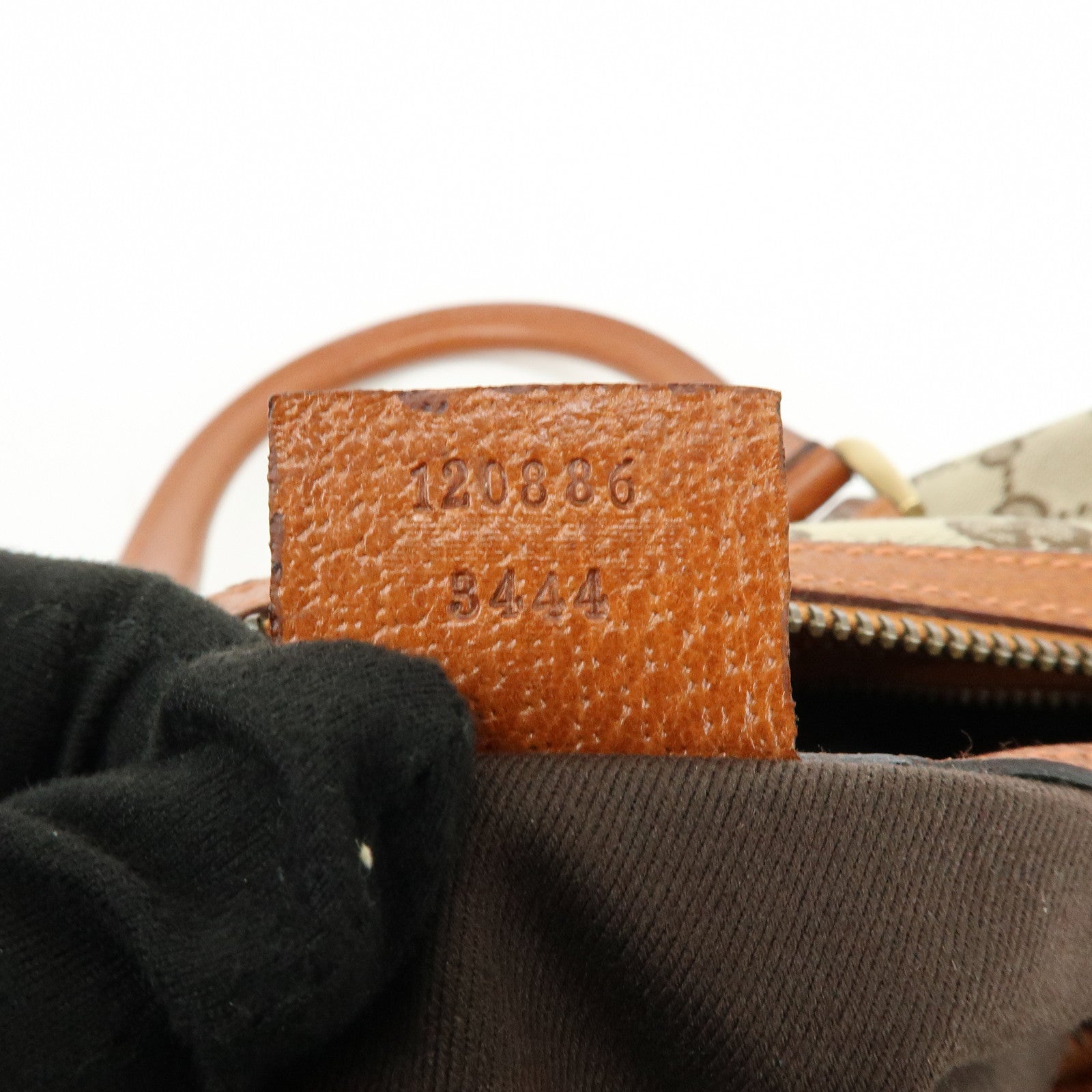 GUCCI GG Canvas Leather Hand Bag Boston Bag Beige Brown 120886