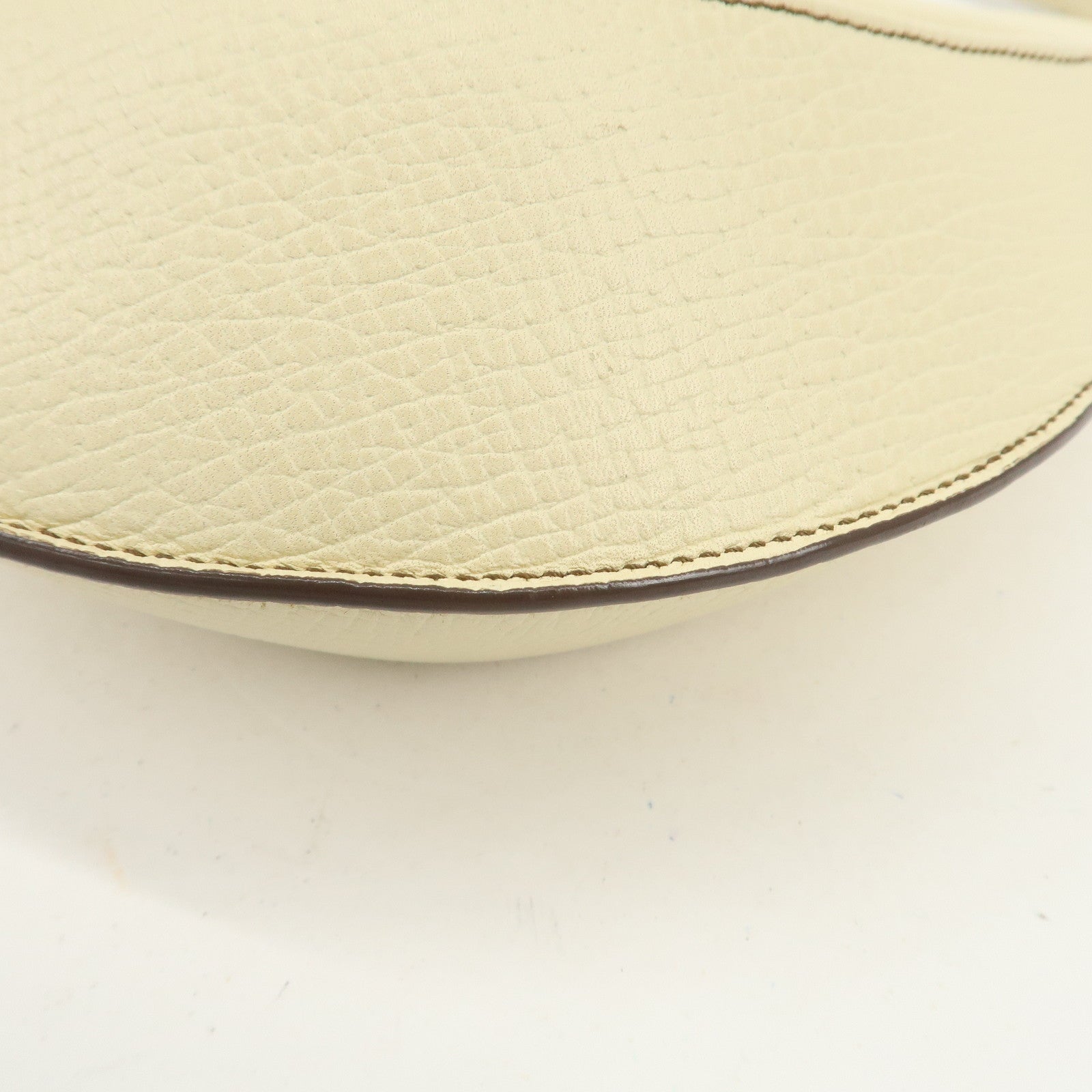 LOEWE Embossed Leather Shoulder Bag Hand Bag Ivory