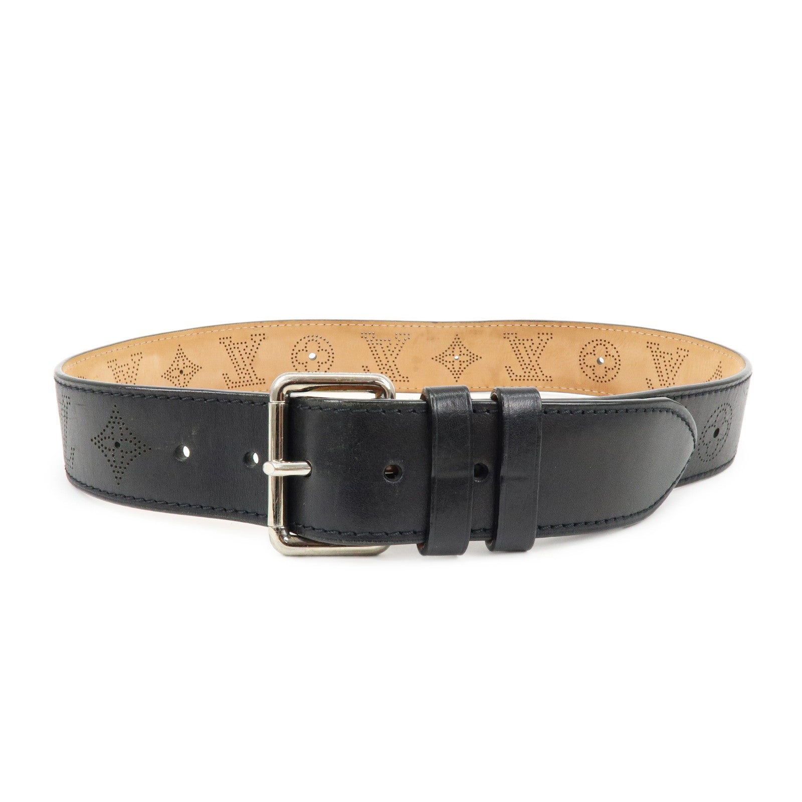 Louis Vuitton Leather Ceinture Perfo Belt 80/32 Black M6931
