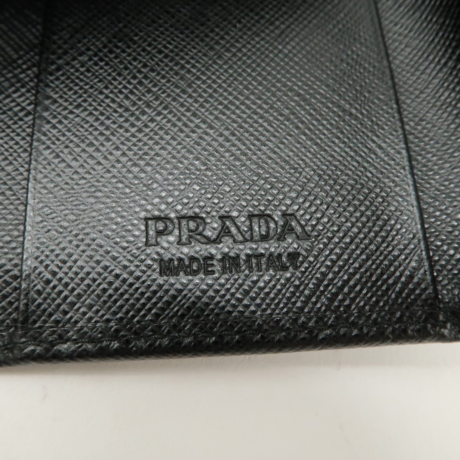 PRADA Triangle Logo Saffiano Leather 6 Rings Key Case Black 2PG222