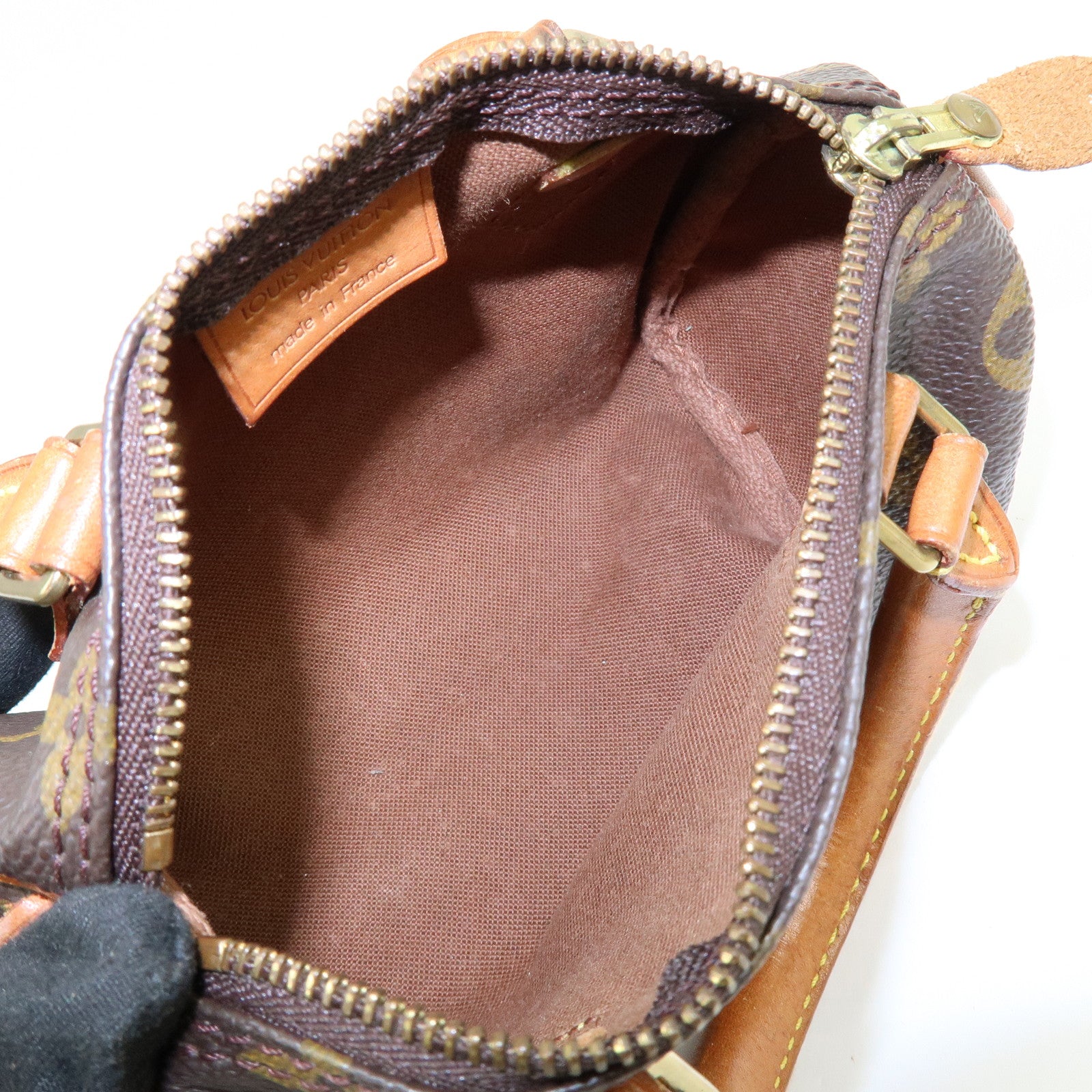 Louis Vuitton Monogram Mini Speedy Hand Bag ＆ Strap Brown M41534