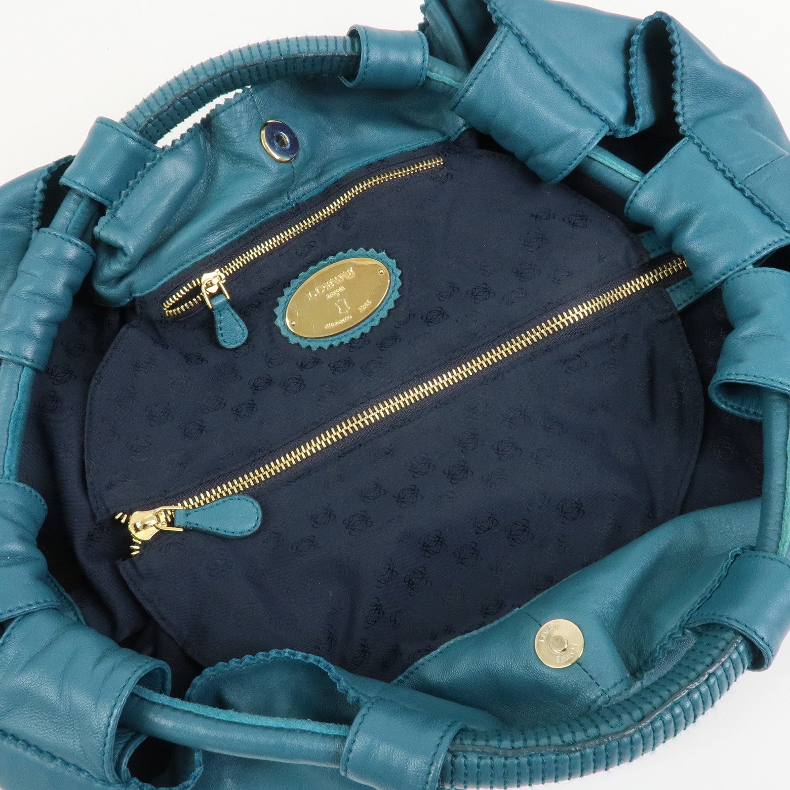 LOEWE Nappa Aire Nappa Leather Hand Bag Tote Bag Blue