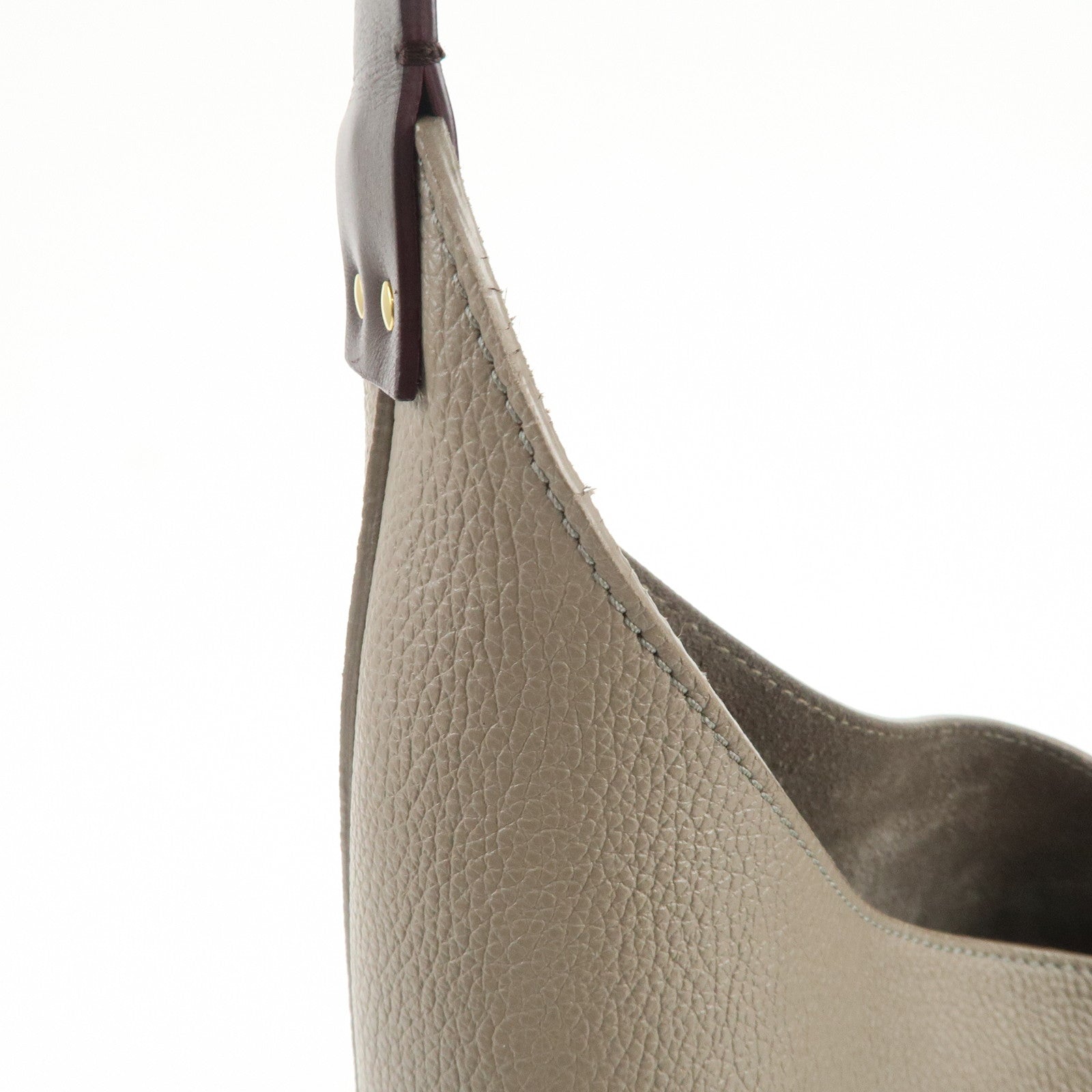 Chloe Marcie Grain Calf Leather Hobo Bag Shoulder Bag Motty Grey