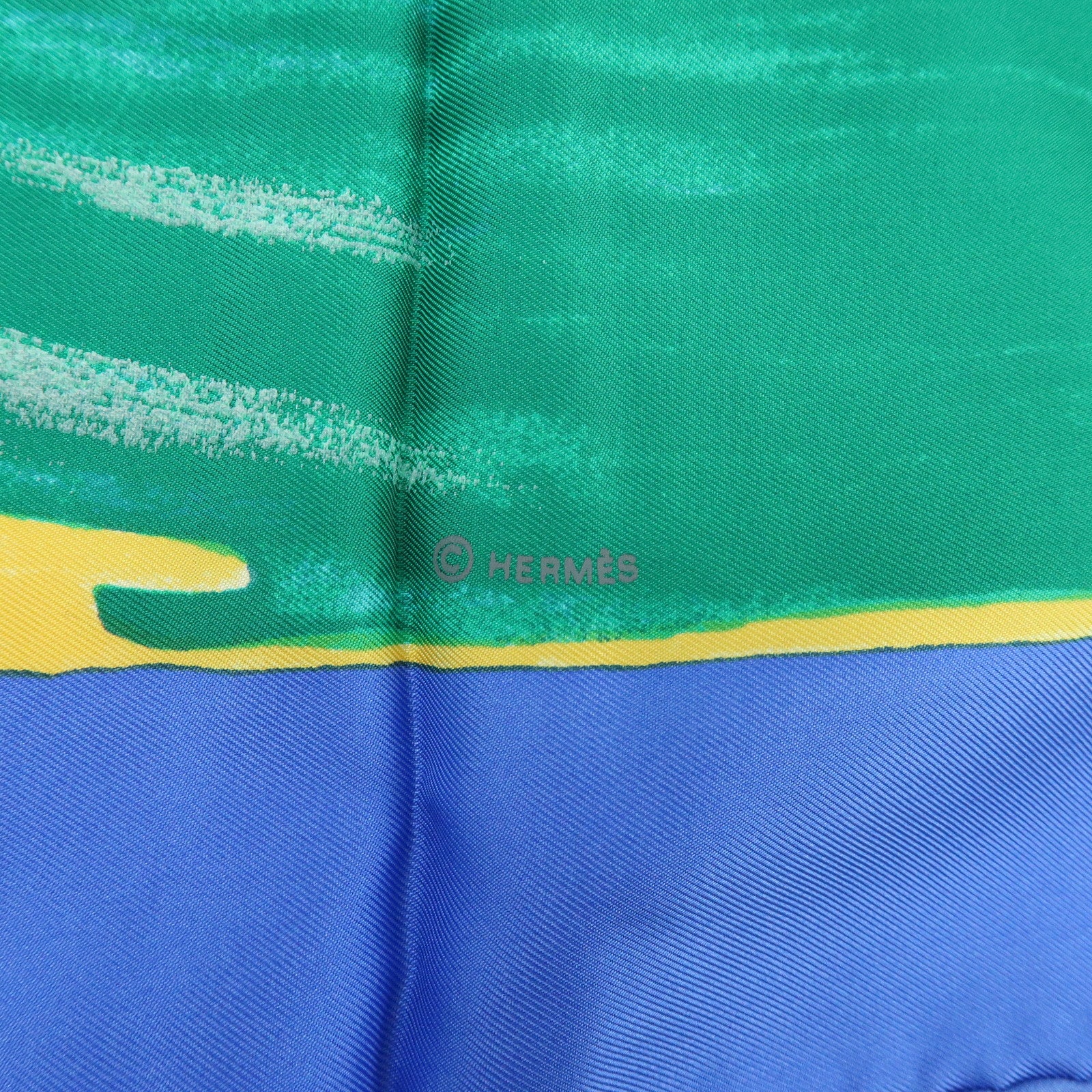 HERMES Carre 90 Silk 100% Scarf Smiles in Third Millenary Blue