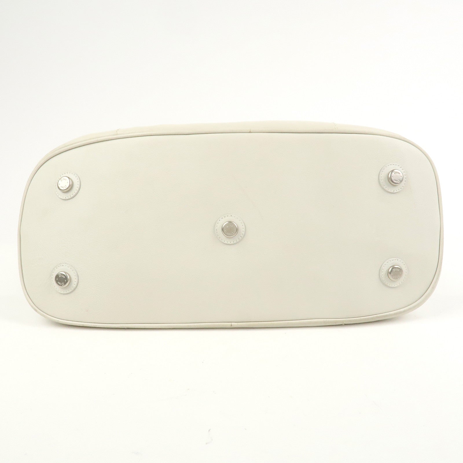 Christian Dior Leather Shoulder Bag Hand Bag White 10-RU-0037
