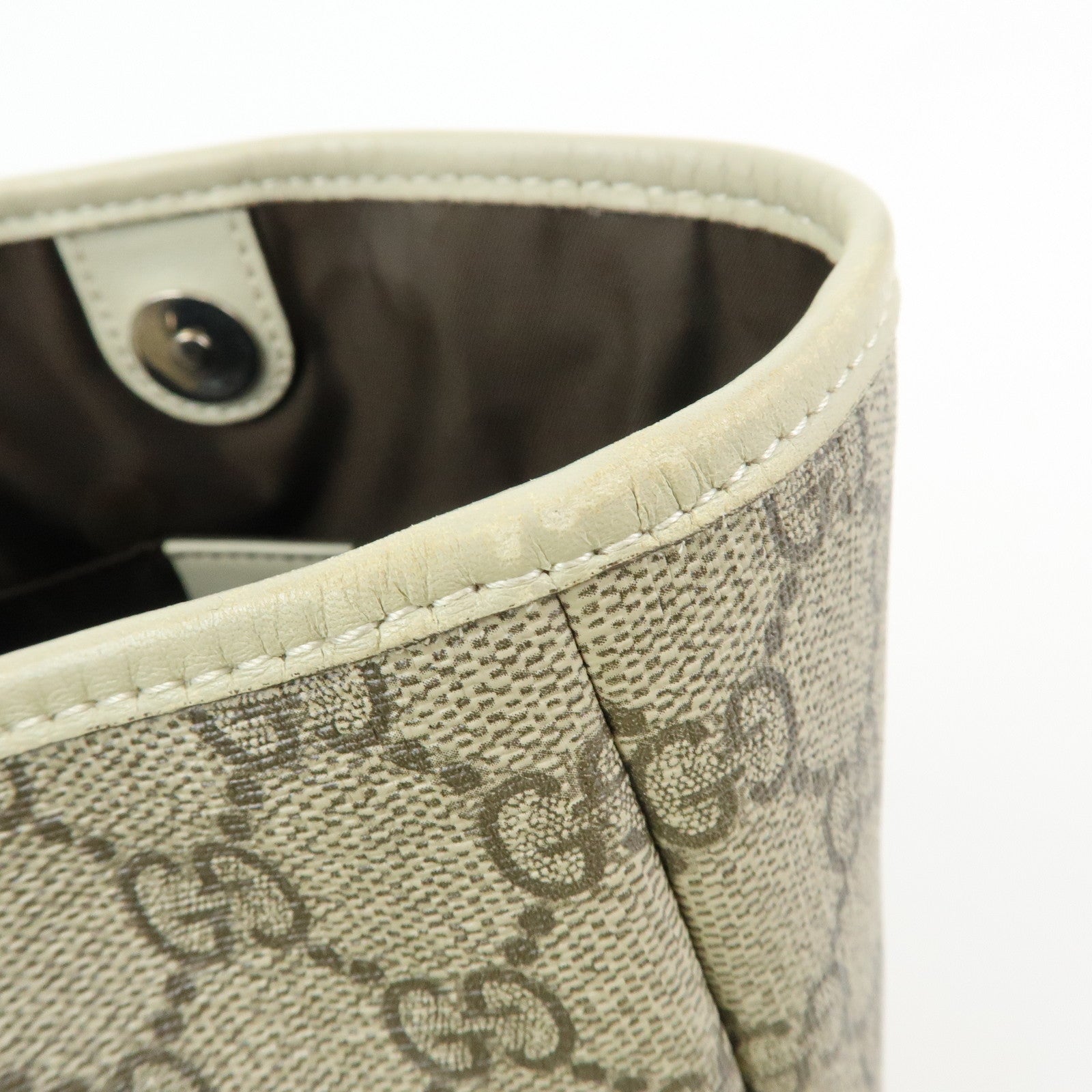 GUCCI GG Supreme Leather Tote Bag Hand Bag Beige 297557