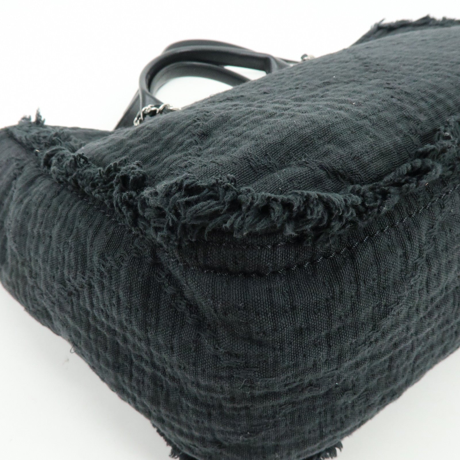 CHANEL COCO Mark Canvas Leather Chain Shoulder Bag Tote Bag A57180