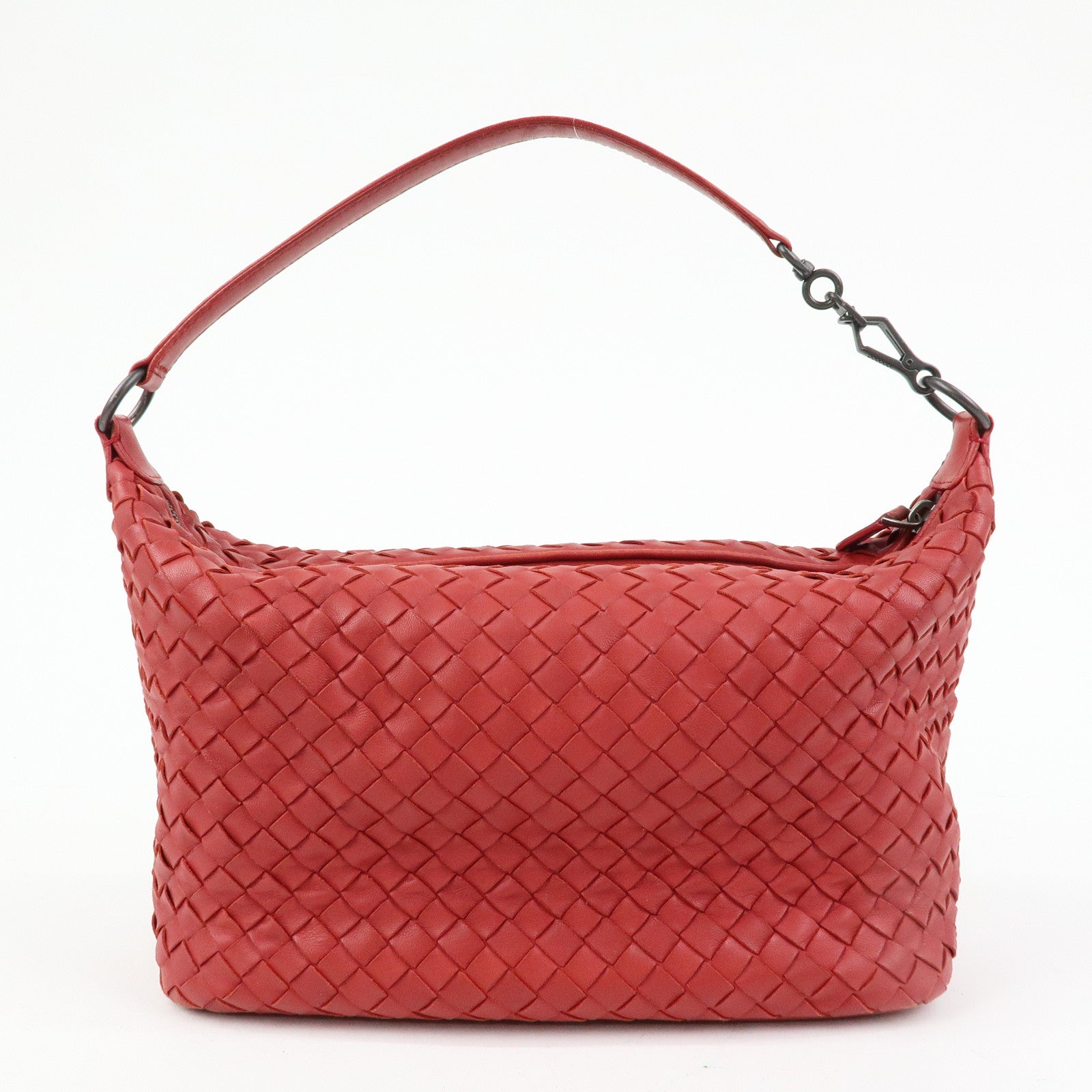 BOTTEGA VENETA Intrecciato Leather Hand Bag Shoulder Bag Red
