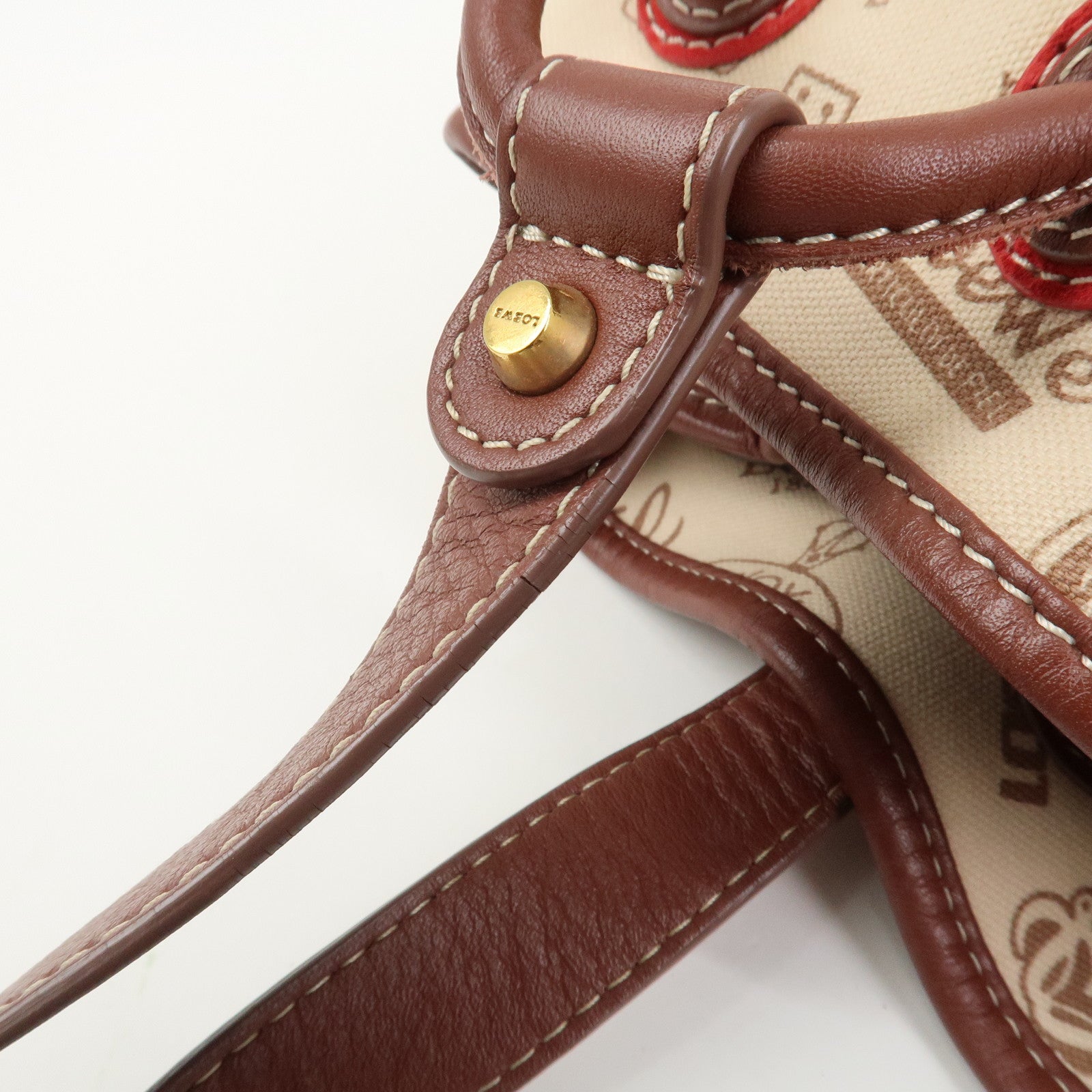 LOEWE Anagram Canvas Suede Leather Tote Bag 160th Anniversary
