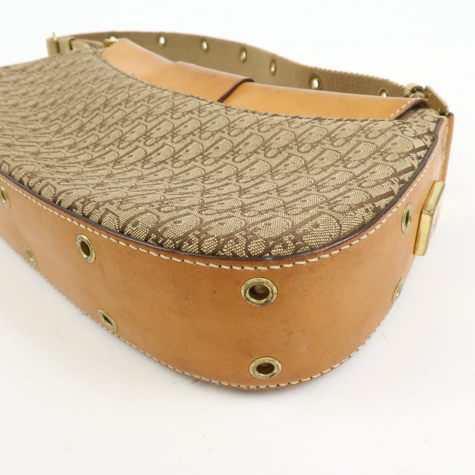 Christian Dior Trotter Street Chic Canvas Leather Shoulder Bag