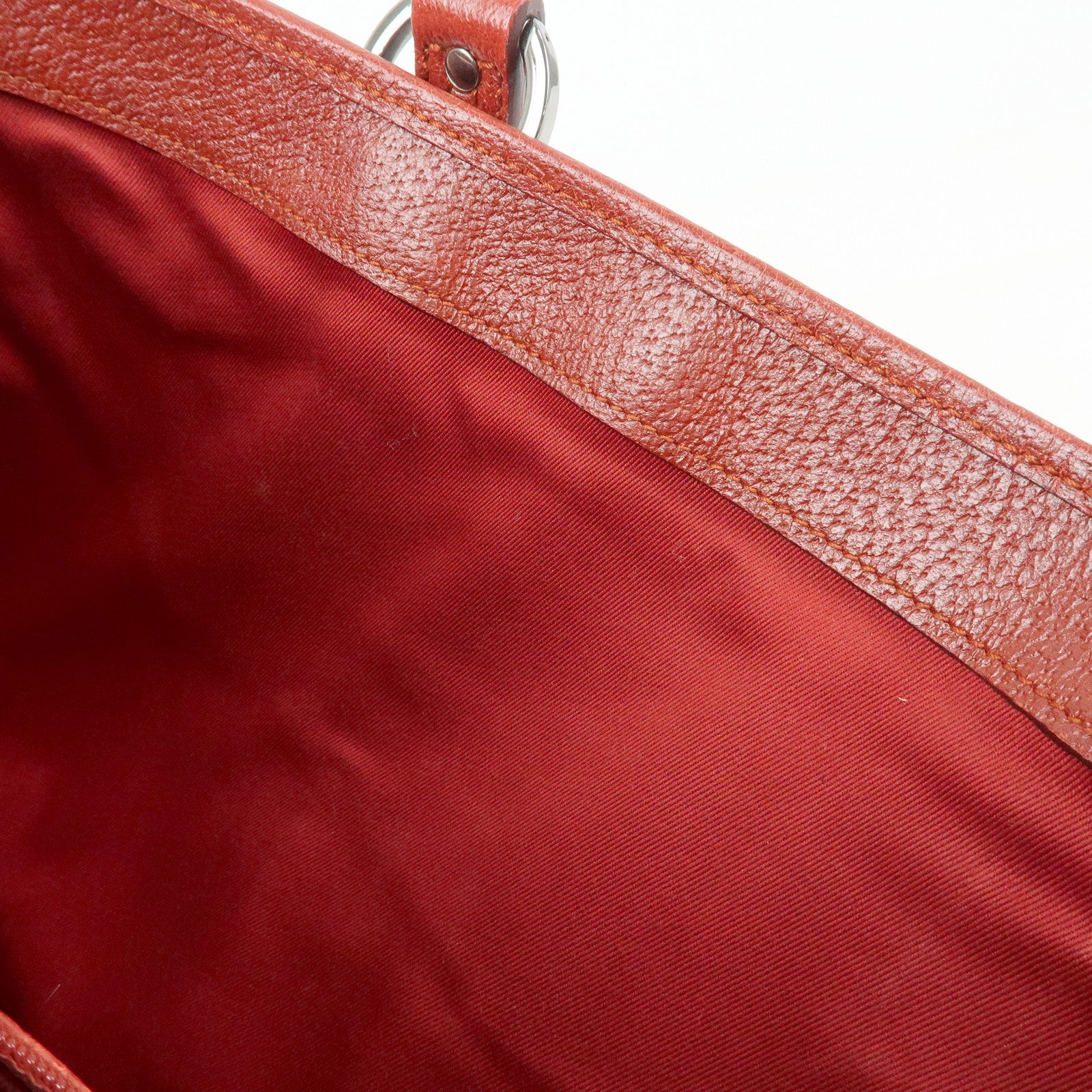 GUCCI GG Canvas Leather Tote Bag Hand Bag Shoulder Bag Red 113017