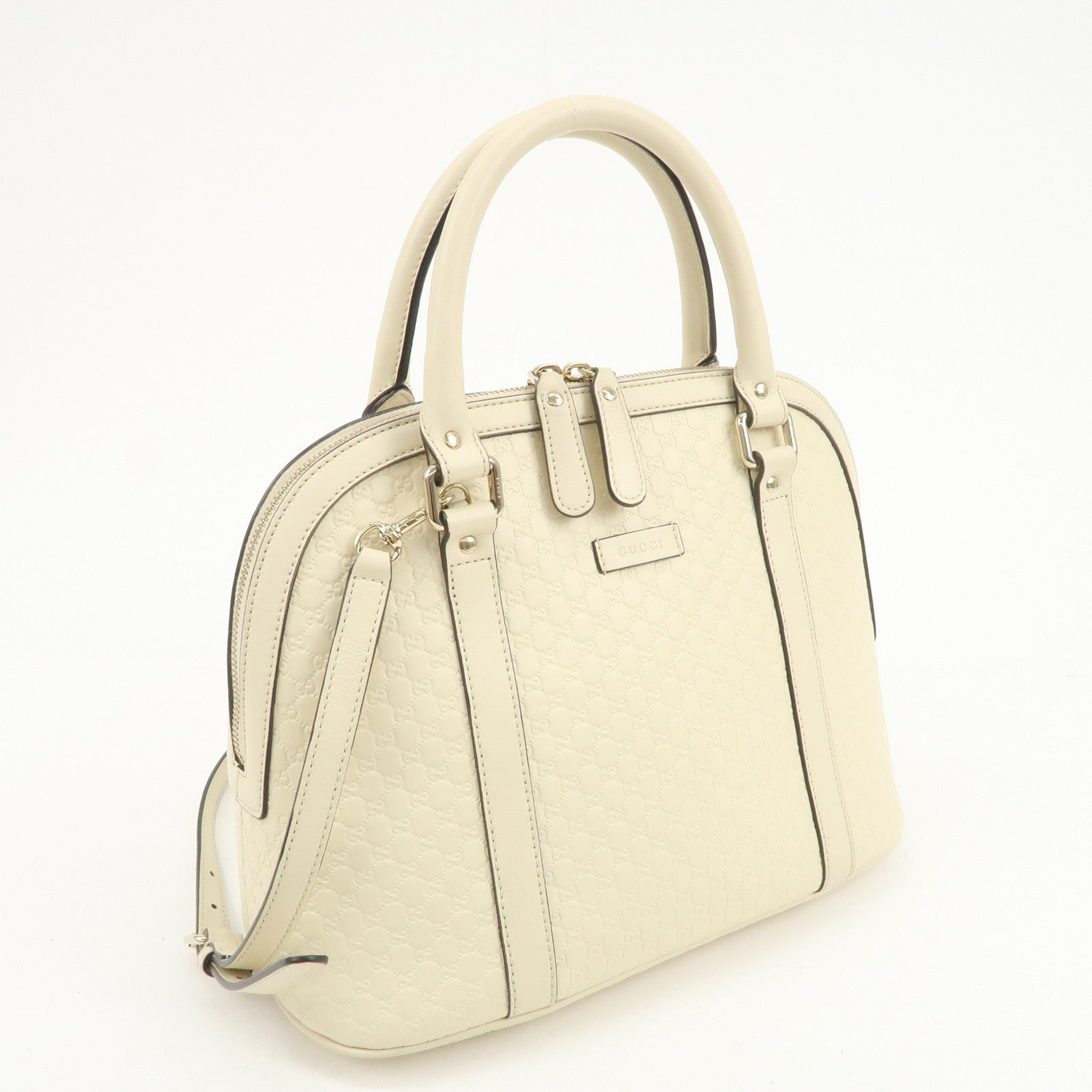 GUCCI Micro Guccissima Leather 2Way Bag Shoulder Bag Ivory 449663