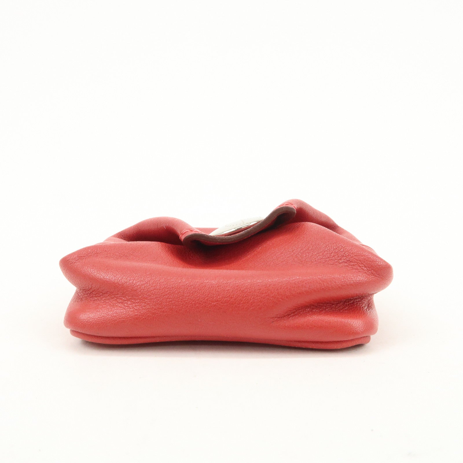 HERMES Bee Pop Leather Mini Compact Coin Case Red