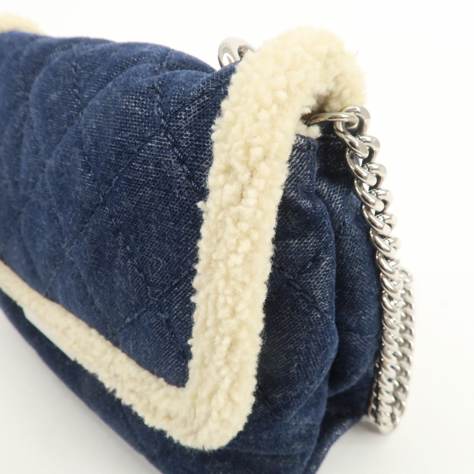 STELLA MCCARTNEY Denim Fur Falabella Shoulder Bag Crossbody Bag