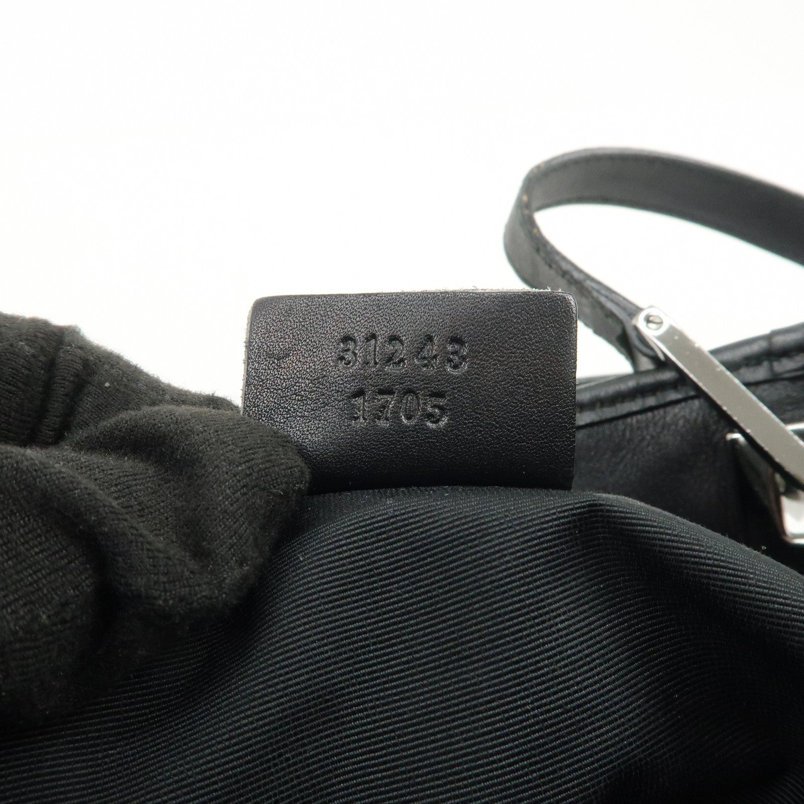 GUCCI GG Monogram Denim Leather Tote Bag Shoulder Bag Black 31243