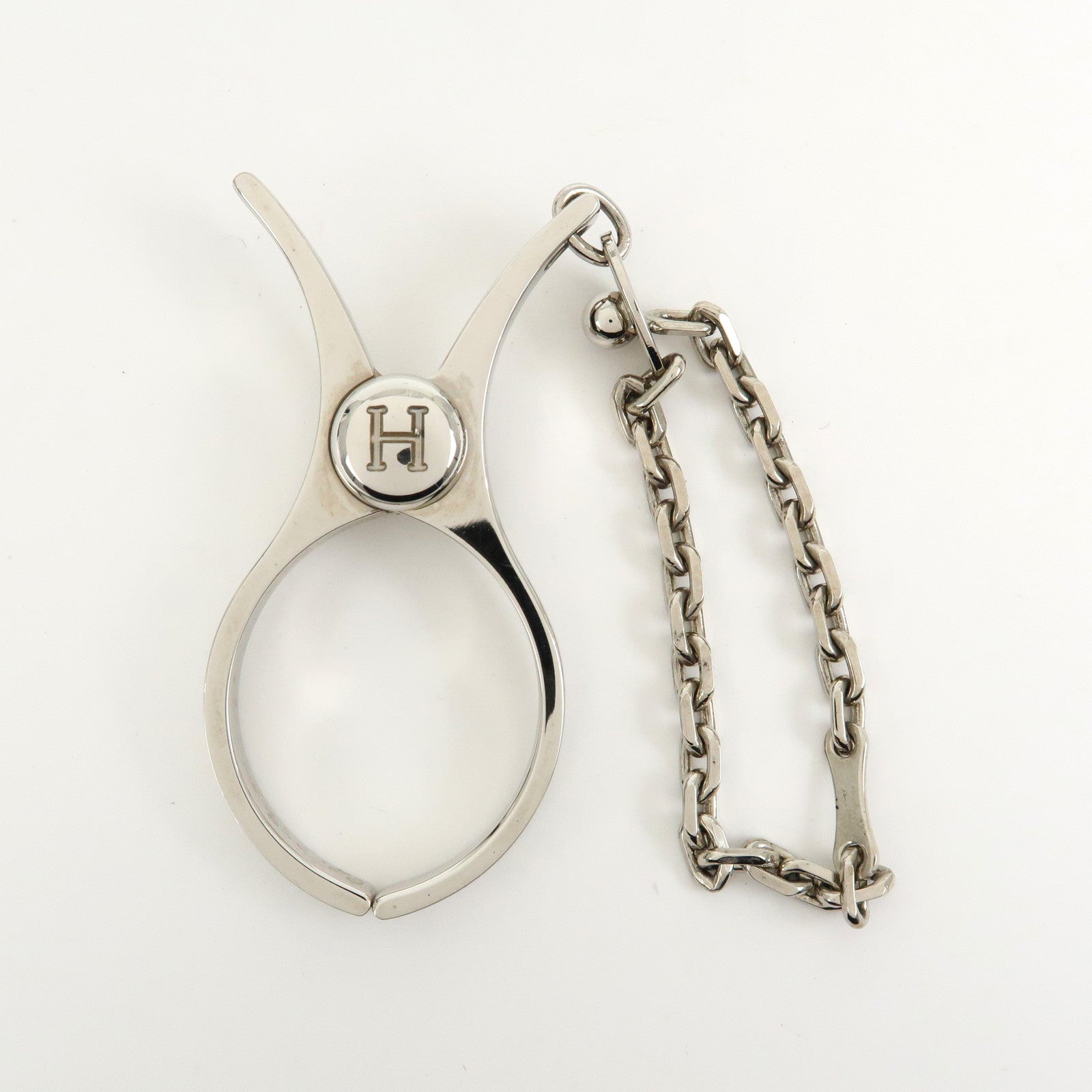 HERMES Filou Metal Glove Clip Glove Holder Silver