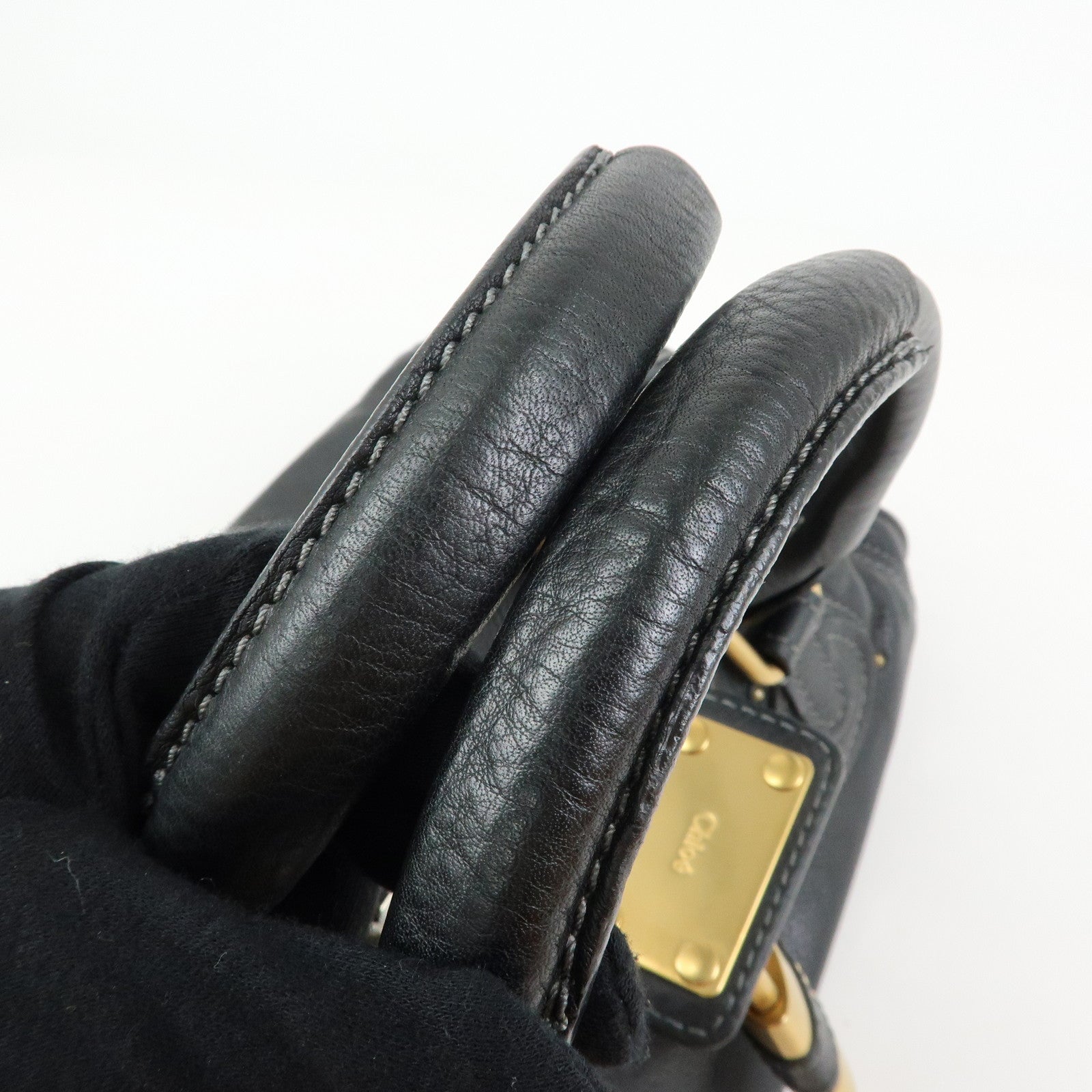 Chloe Paddington Leather Tote Bag Hand Bag Black