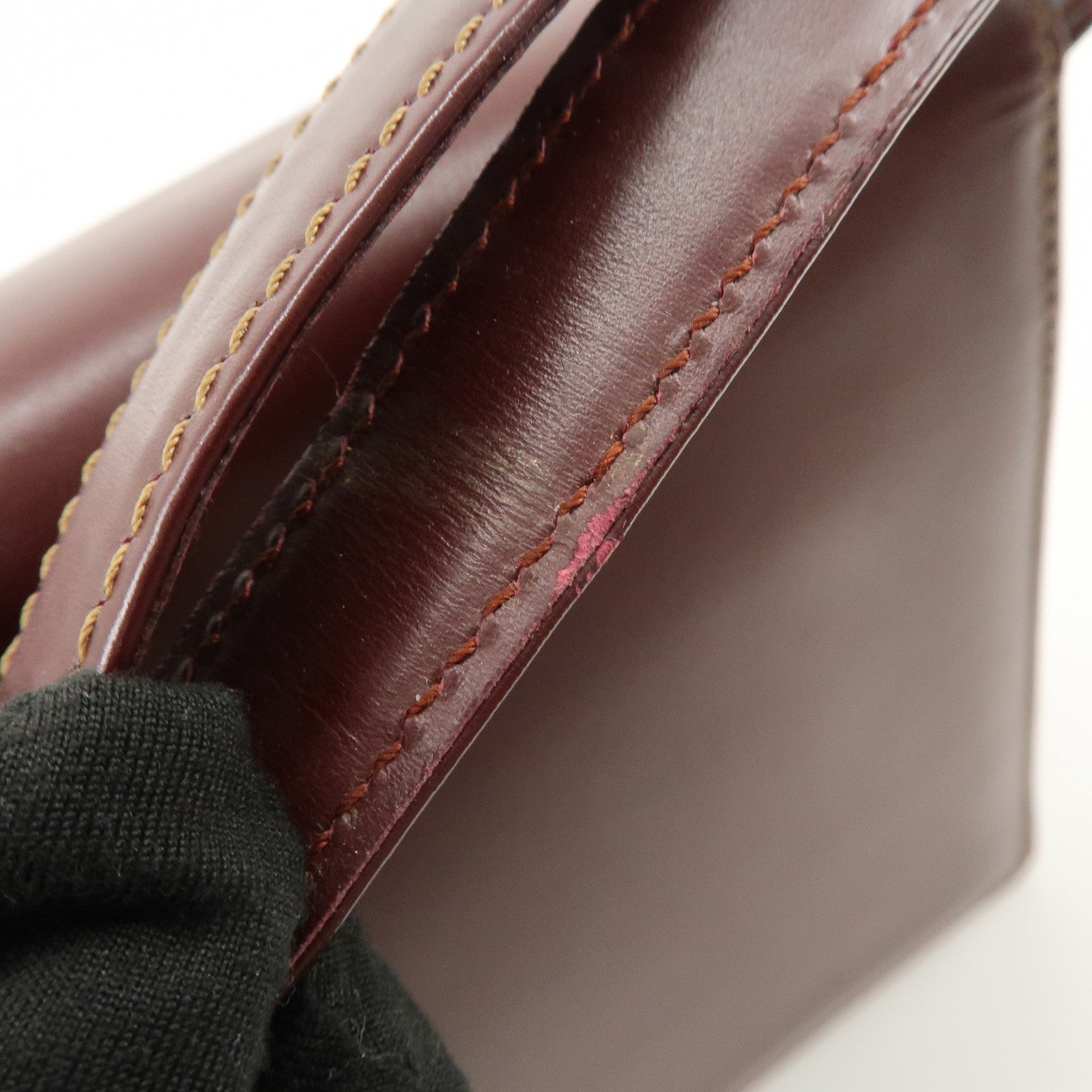 Cartier Must de Cartier Leather Shoulder Bag Hand Bag Bordeaux