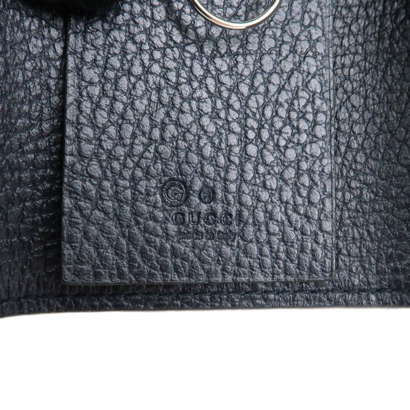 GUCCI Leather 6 Ring Key Case Key Holder Navy 150402