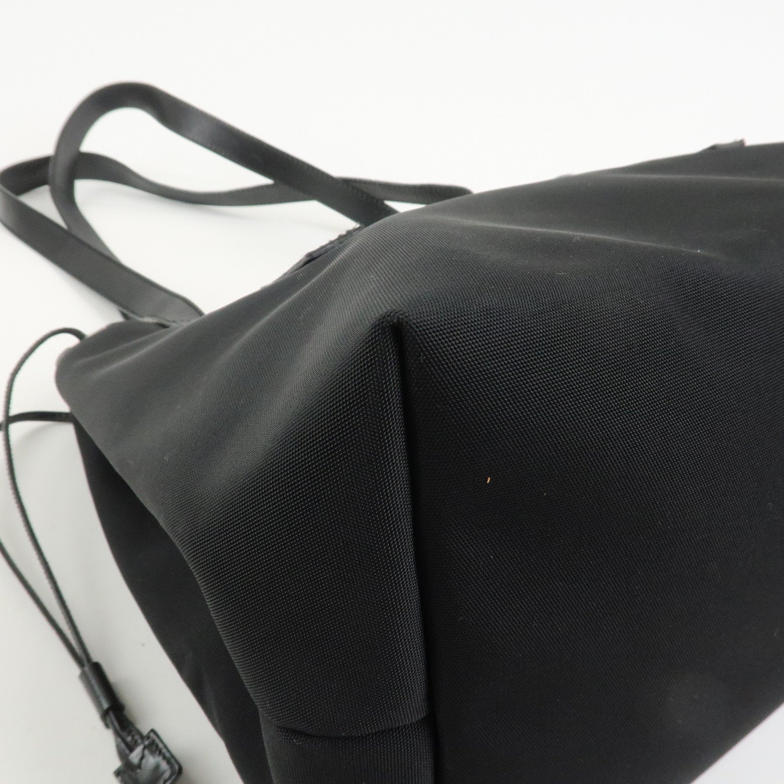 GUCCI Logo Nylon Leather Tote Bag Shoulder Bag Black 019・0493