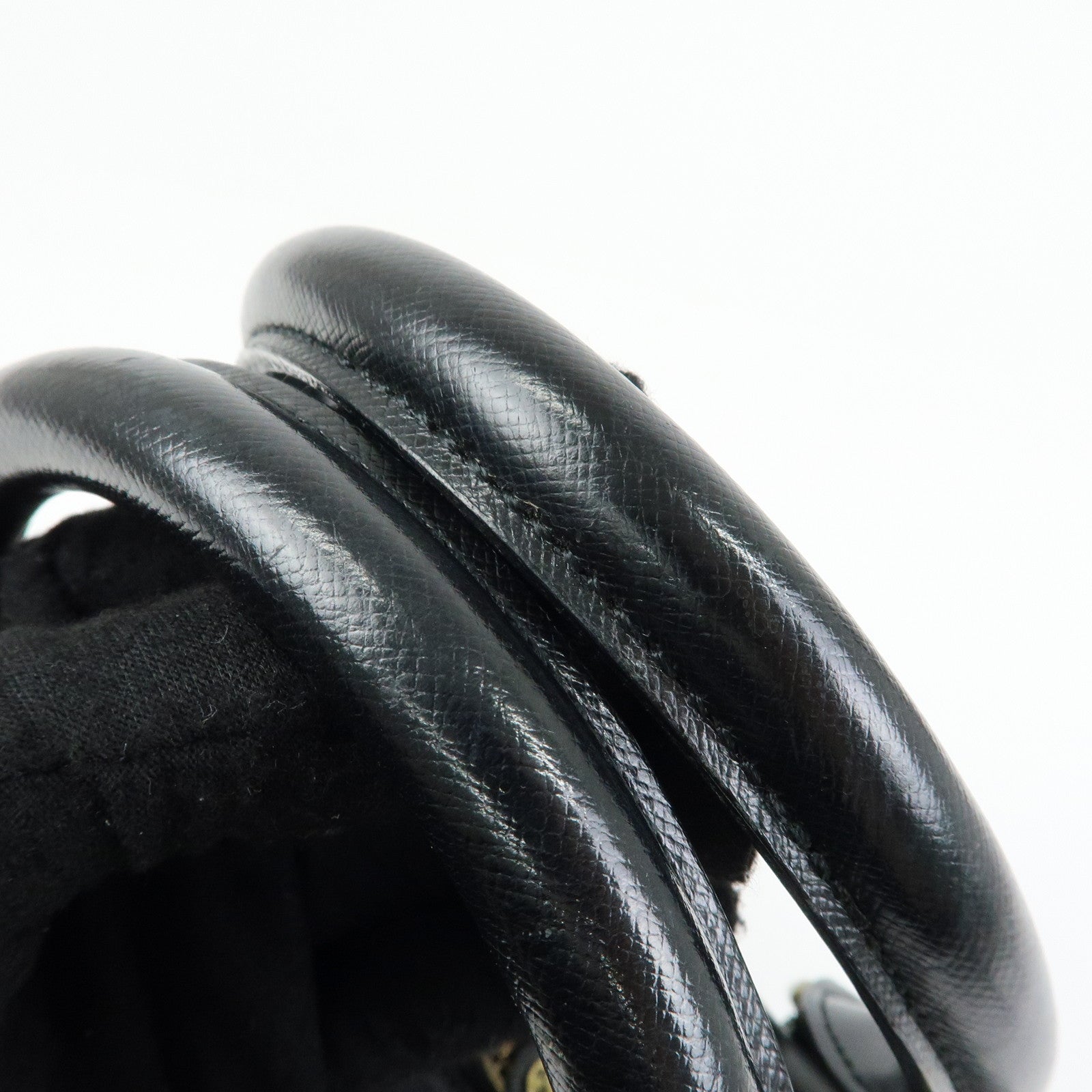 BURBERRY Leather Mini Boston Bag Hand Bag Tote Bag Black