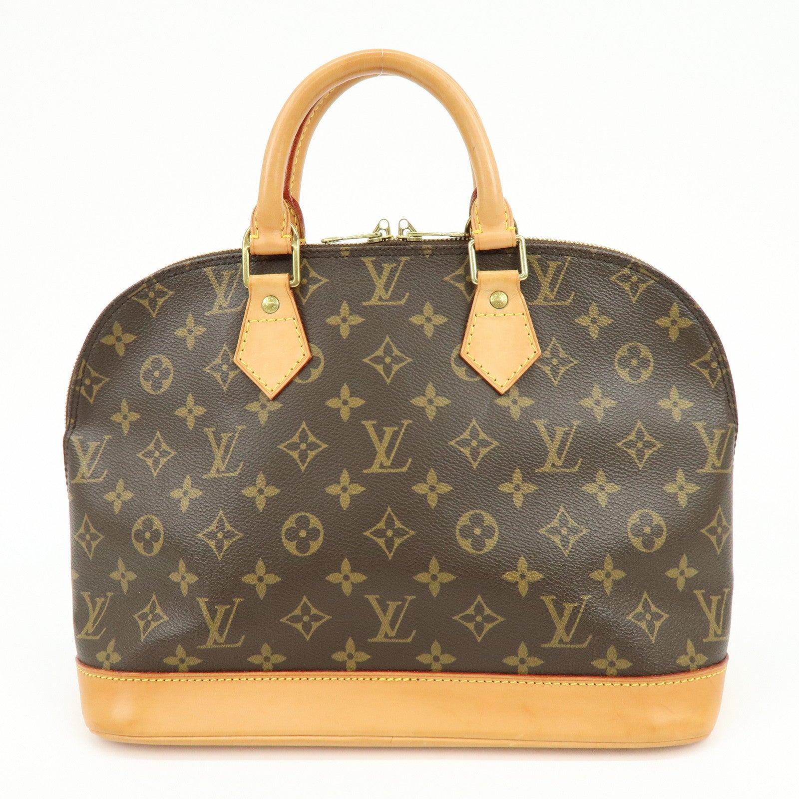 Louis Vuitton Monogram Alma Canvas Leather Hand Bag Brown M51130